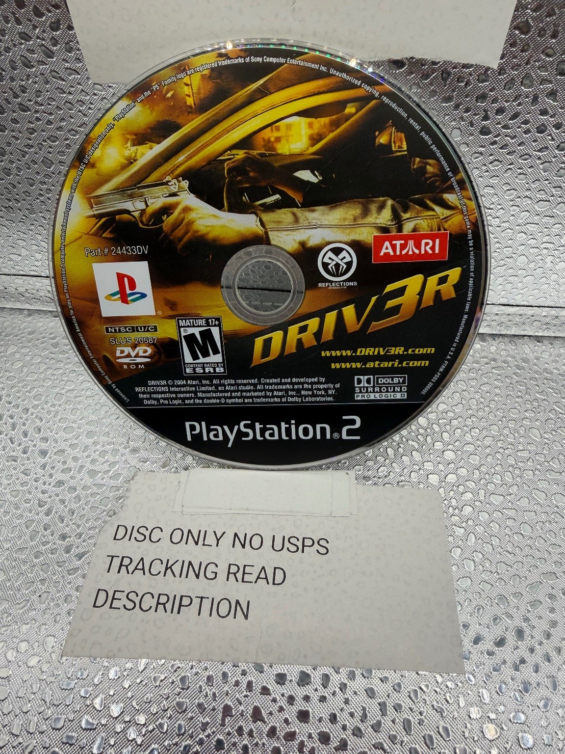 DRIV3R PlayStation 2 PS2 Video Game Action Driving Adventure