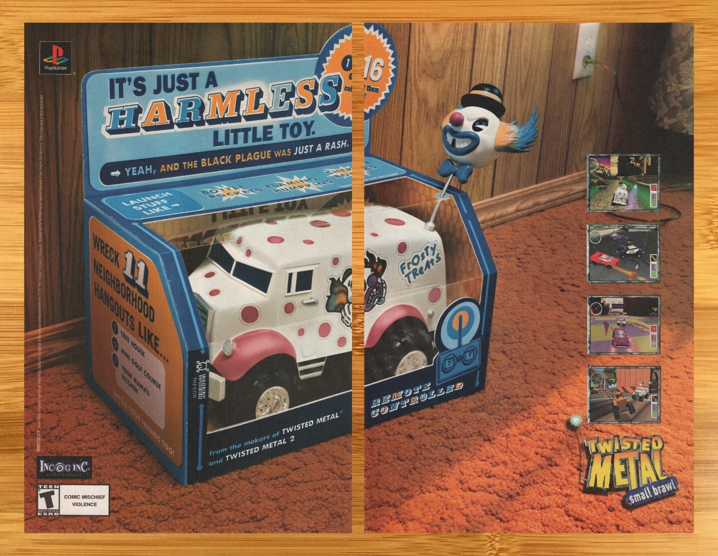 2001 Twisted Metal: Small Brawl PS1 Playstation 1 Vintage Print Ad/Poster Art
