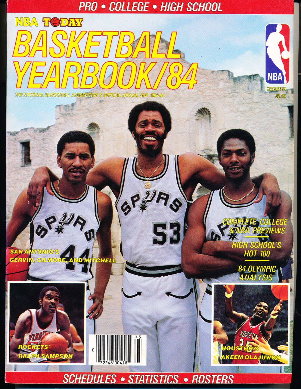 1984 NBA Today Basketball Yearbook nm San Antonio Spurs George Gervin nm bxa