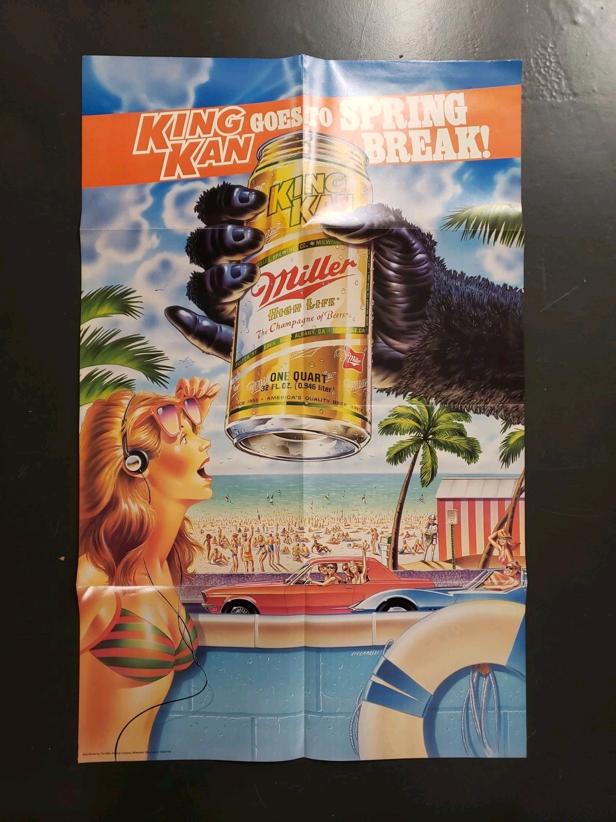 1985 Miller KING KAN Goes to Spring Break Ft Lauderdale Poster 20\