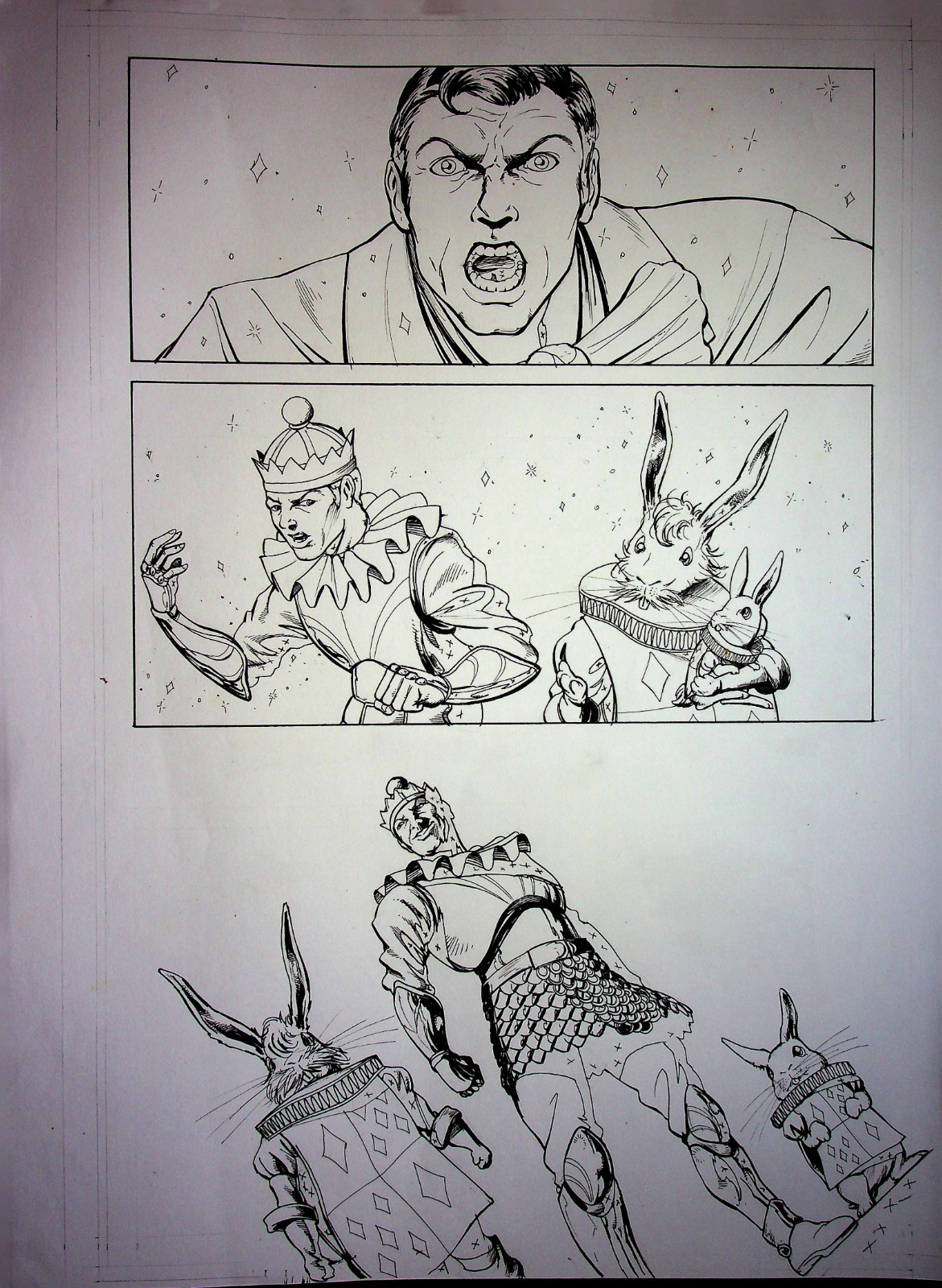 Kewber Baal Mis-Adventures of Adam  West Hand Inked Original Comic Interior Page