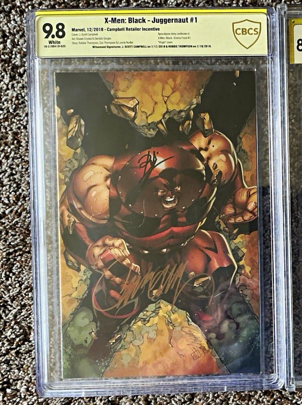 Marvel X-Men: Black Juggernaut #1 CBCS 9.8 Campbell Virgin Variant Signed