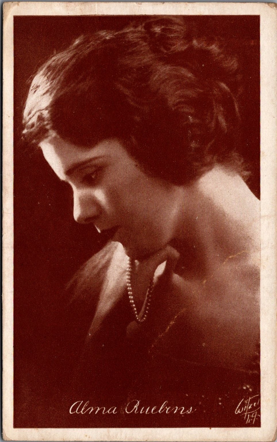 Alma Rubens Silent Film Star Real Photo Postcard Witzel 1917 RPPC Actress