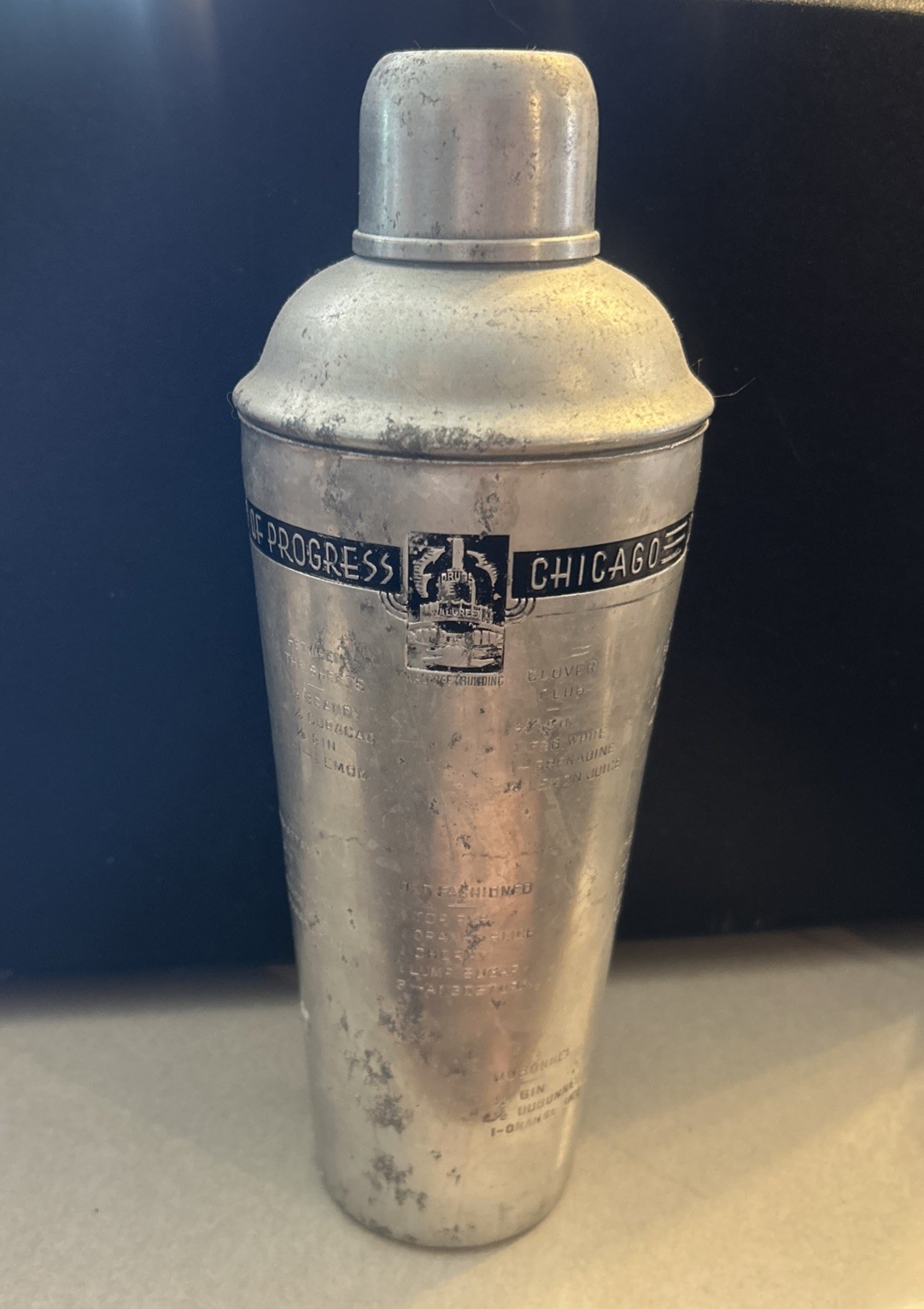 1934 Chicago World's Fair / Century of Progress Souvenir Cocktail Shaker