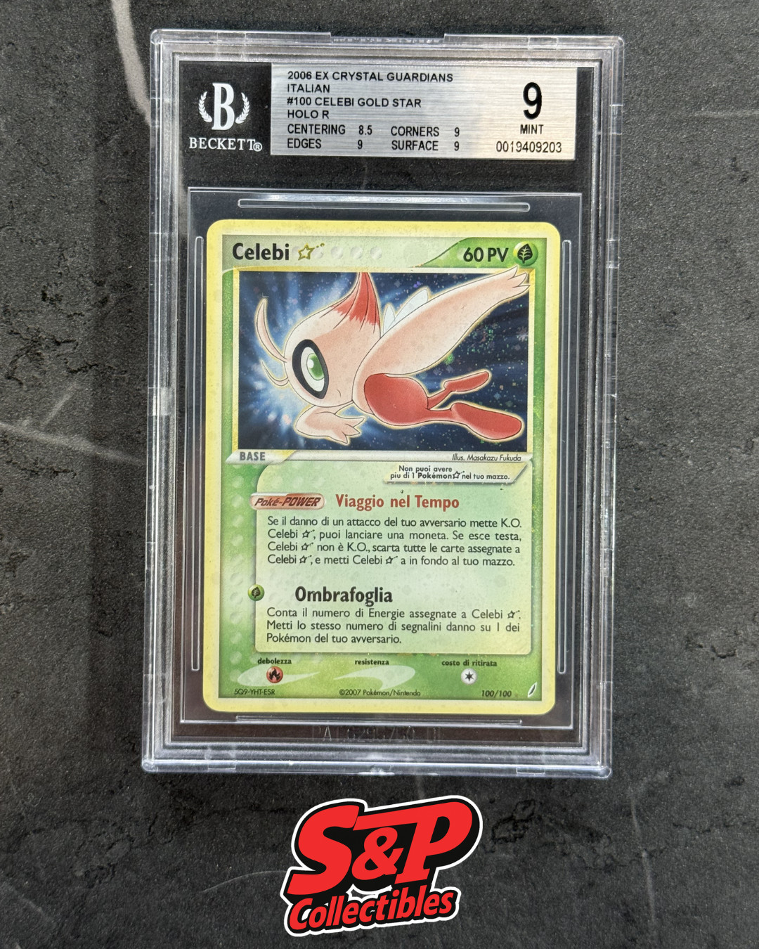 Celebi Gold Star - 100/100 - Ex Crystal Guardians ITA - BGS 9