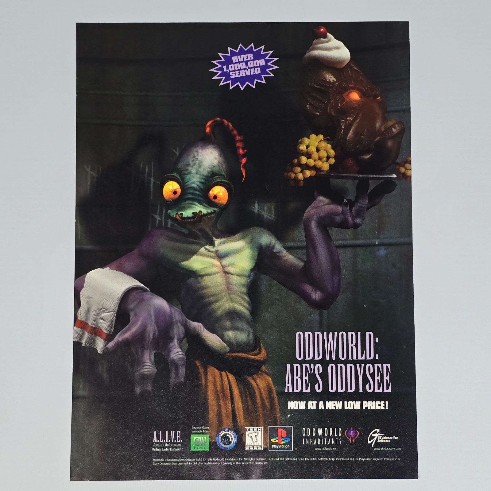 Oddworld Abe's Oddysee PlayStation PS1 Authentic Magazine Ad