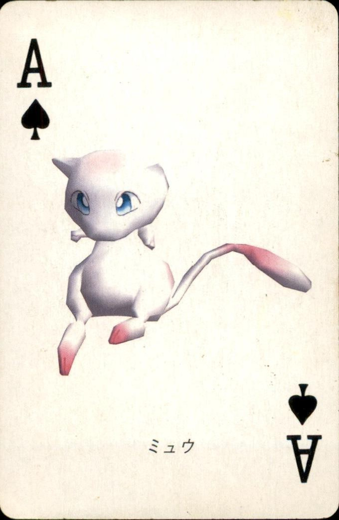 Mew Ace Of Spades Pokemon Stadium Green N64 Playing Cards Poker Nintendo RARE