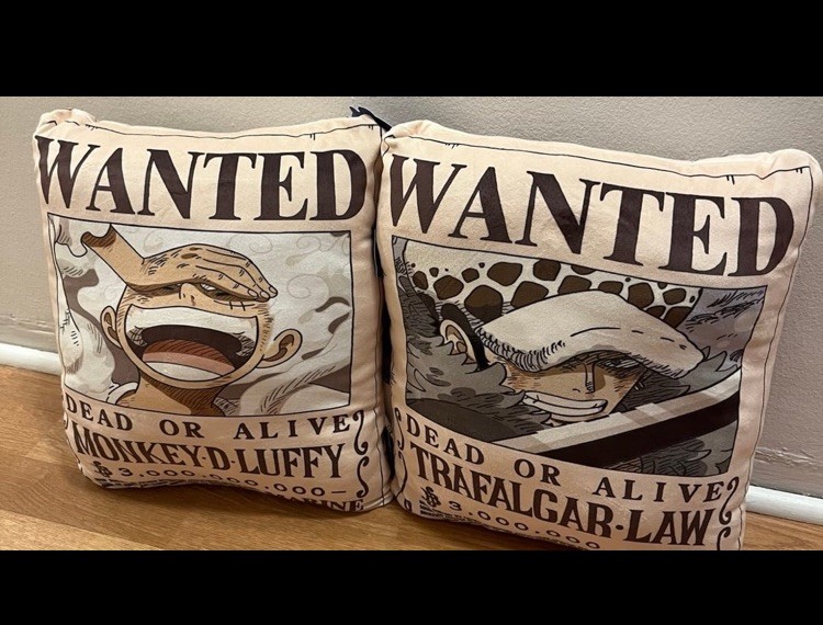 Miniso X One Piece Wanted Pillow Trafalgar Law & Luffy