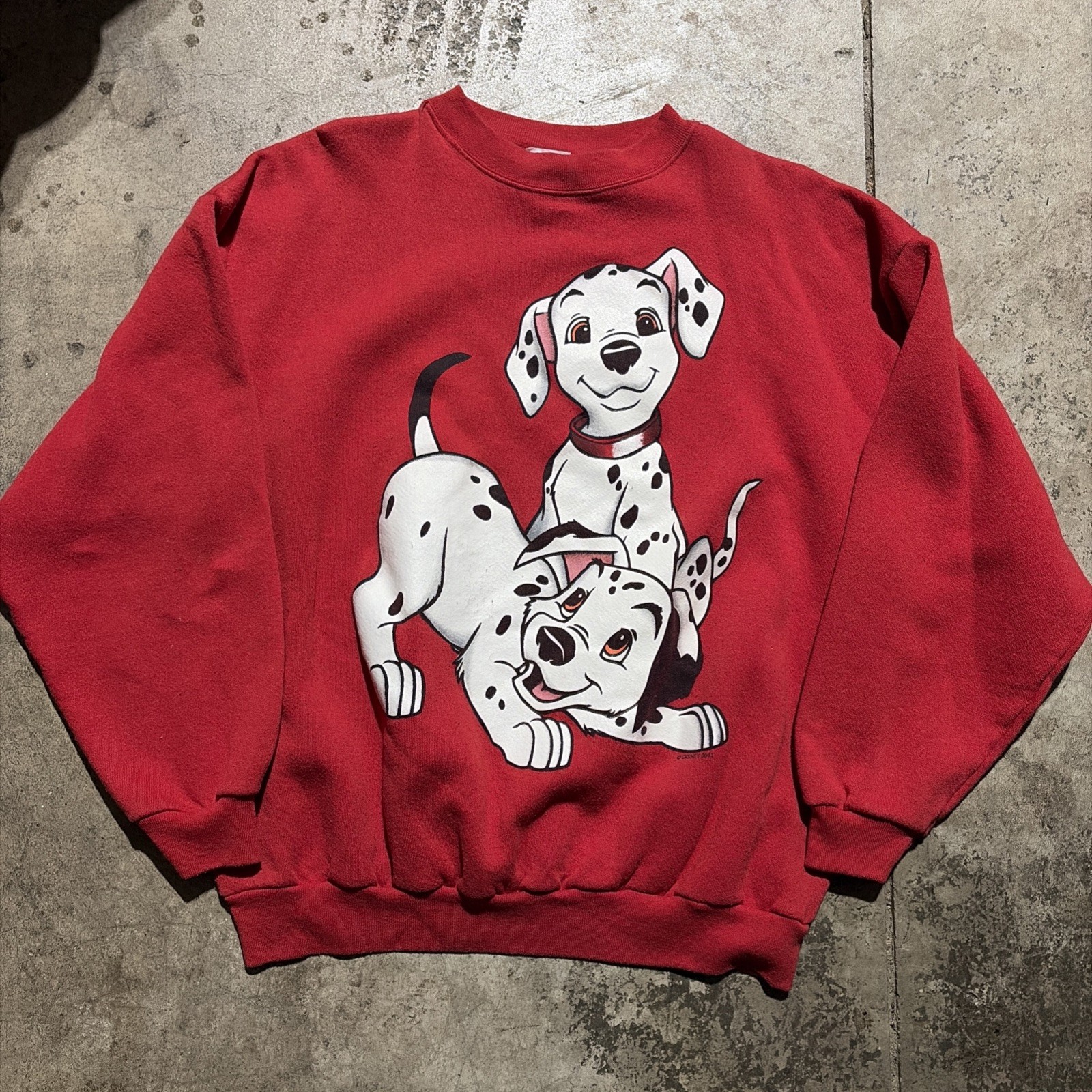 Vintage 101 Dalmations Disney 90s Crewneck Sweatshirt Red Sz XL