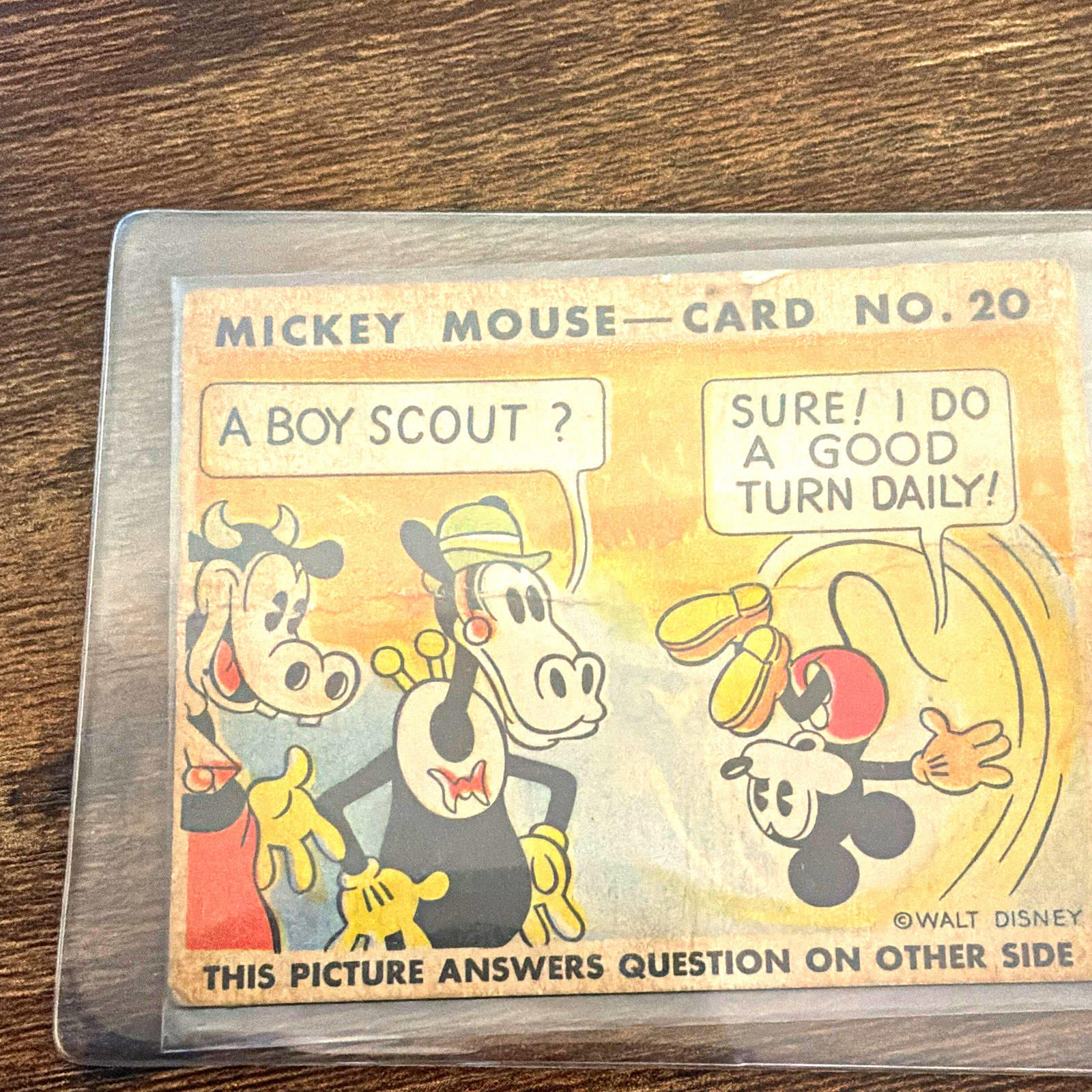 Disney Mickey Mouse 1930s Bubble Gum Card No. 20 
