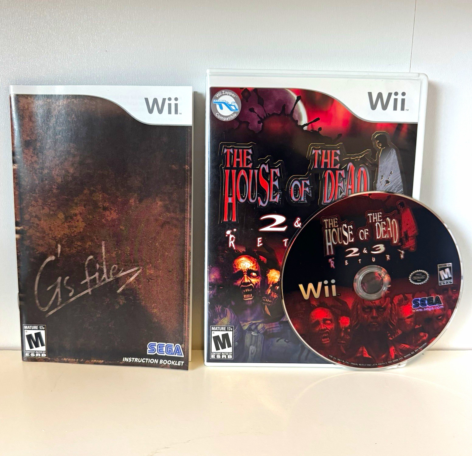 SEGA The House of the Dead 2 & 3 Return Nintendo Wii NTSC-U/C Manual