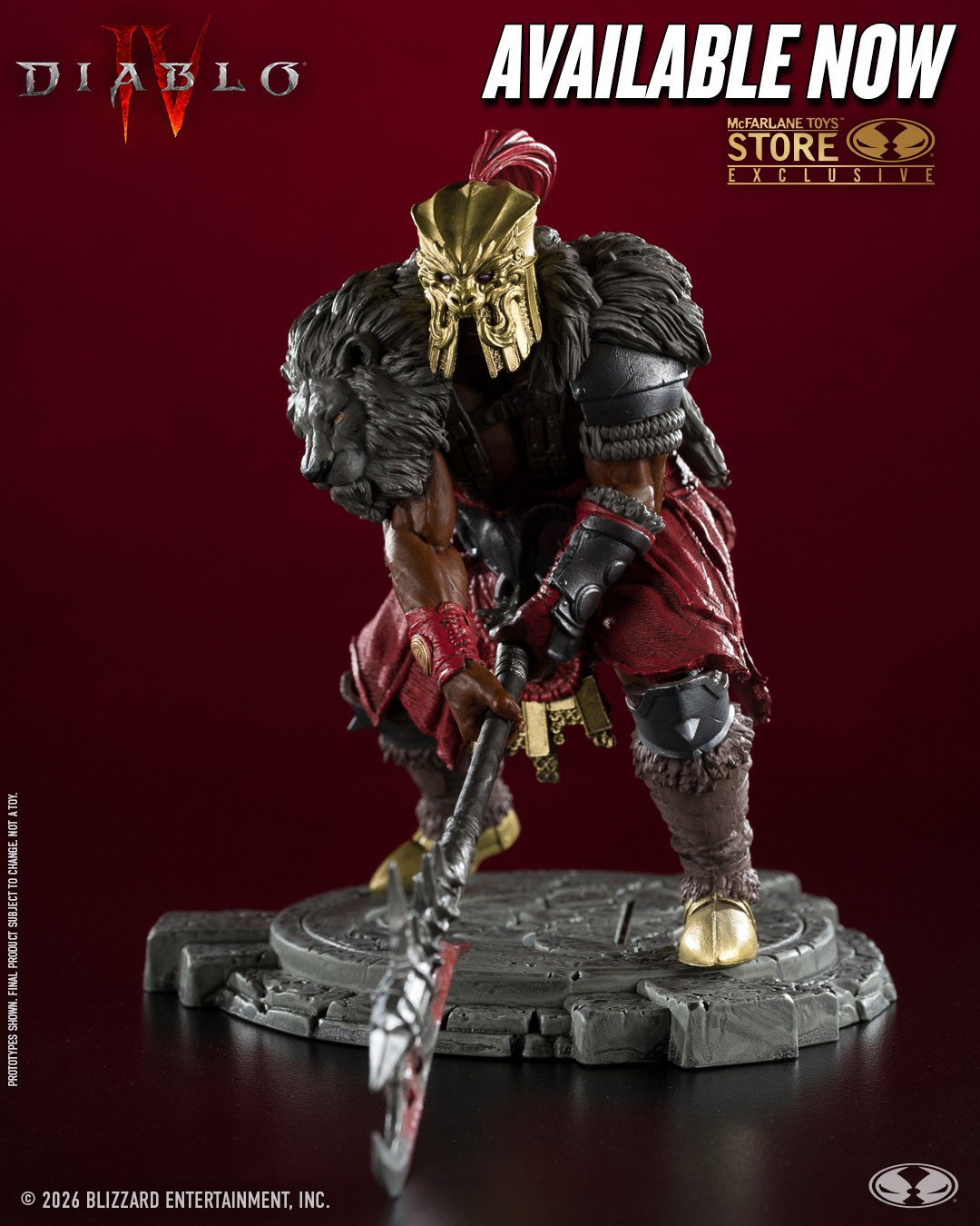 McFarlane Diablo IV Barbarian 6 Inch Posed Collectible Statue Toy