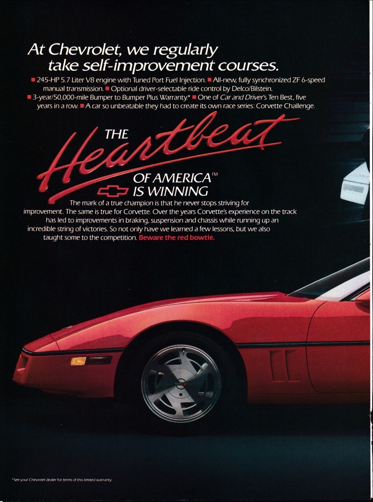 1989 CHEVROLET CORVETTE 2-page print  advertisement