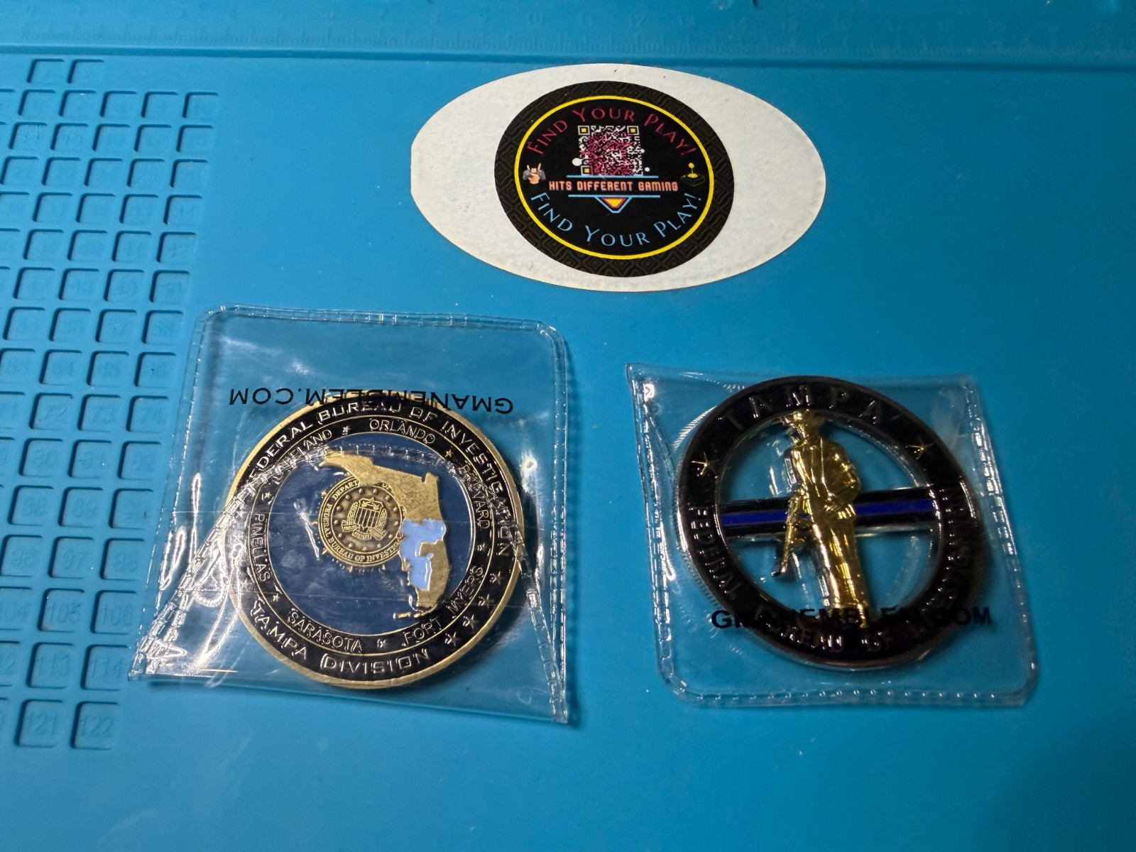 TWO (2) FBI Commemorative Challenge Coins - Tampa Office