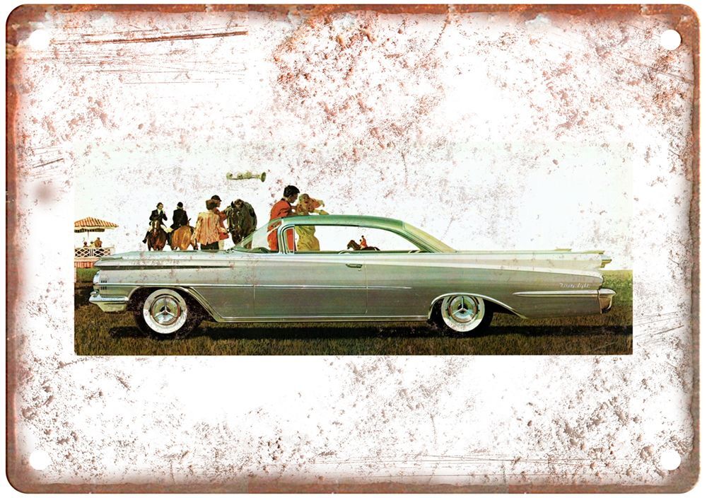 1959 Oldsmobile Ninety-Eight SceniCoupe Vintage Ad Retro Look Metal Sign A5062