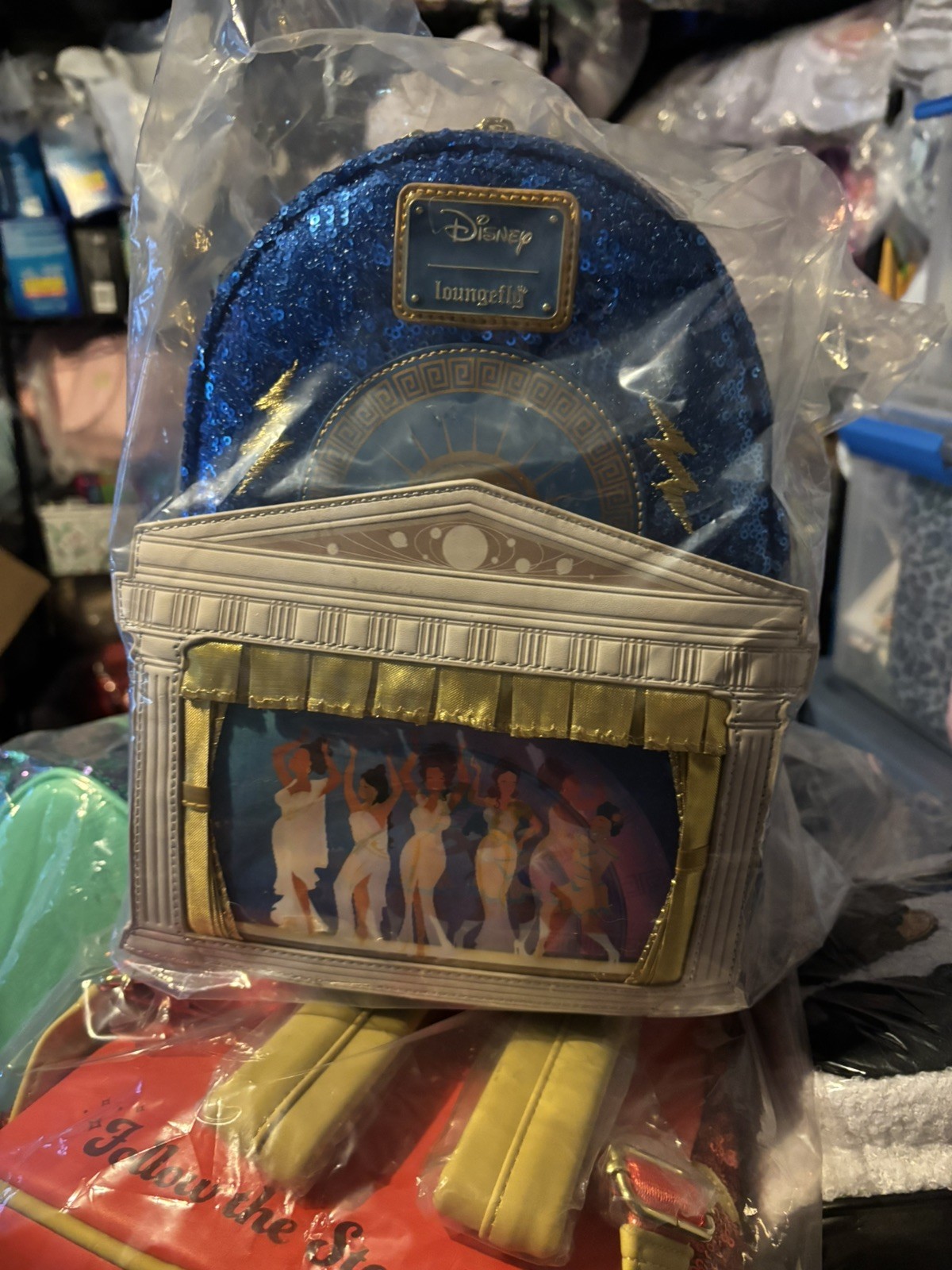 Rare UK Exclusive Sequin Loungefly Disney Hercules Mini Backpack Lenticular NWT