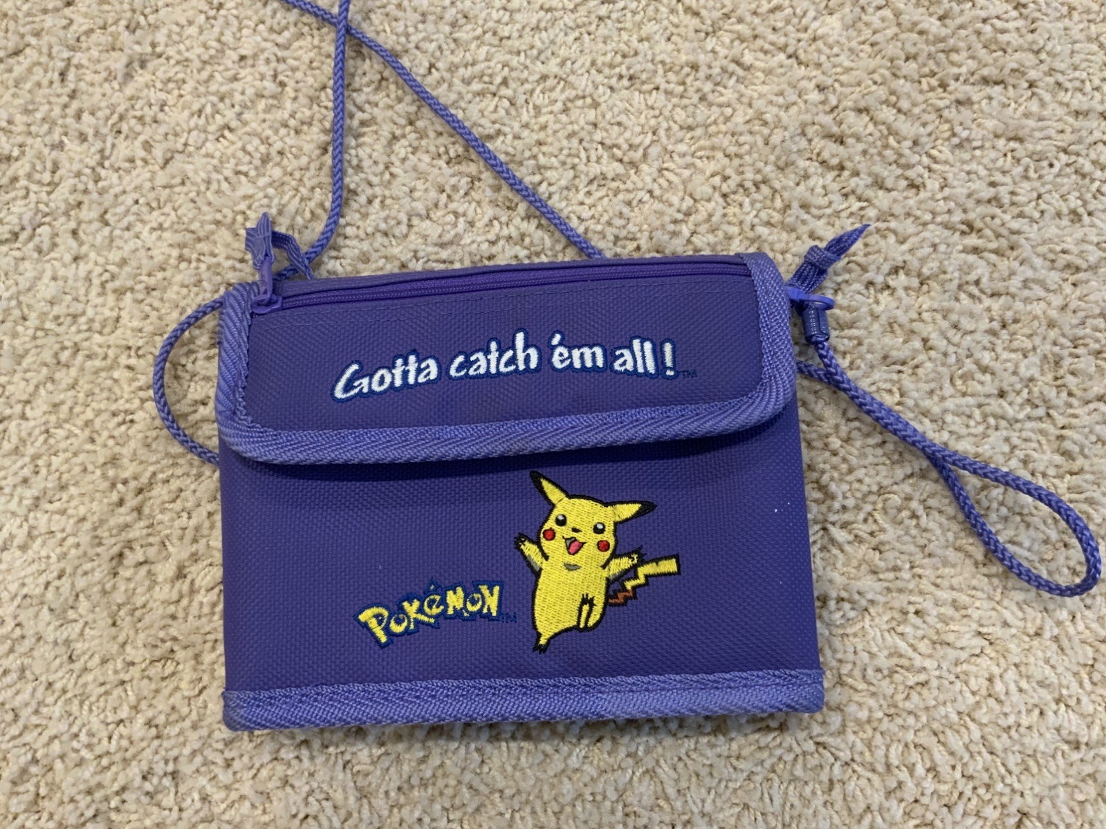 1990’s Pokemon Pikachu Gotta Catch ‘Em All Video Game Boy Travel Carrying Case 