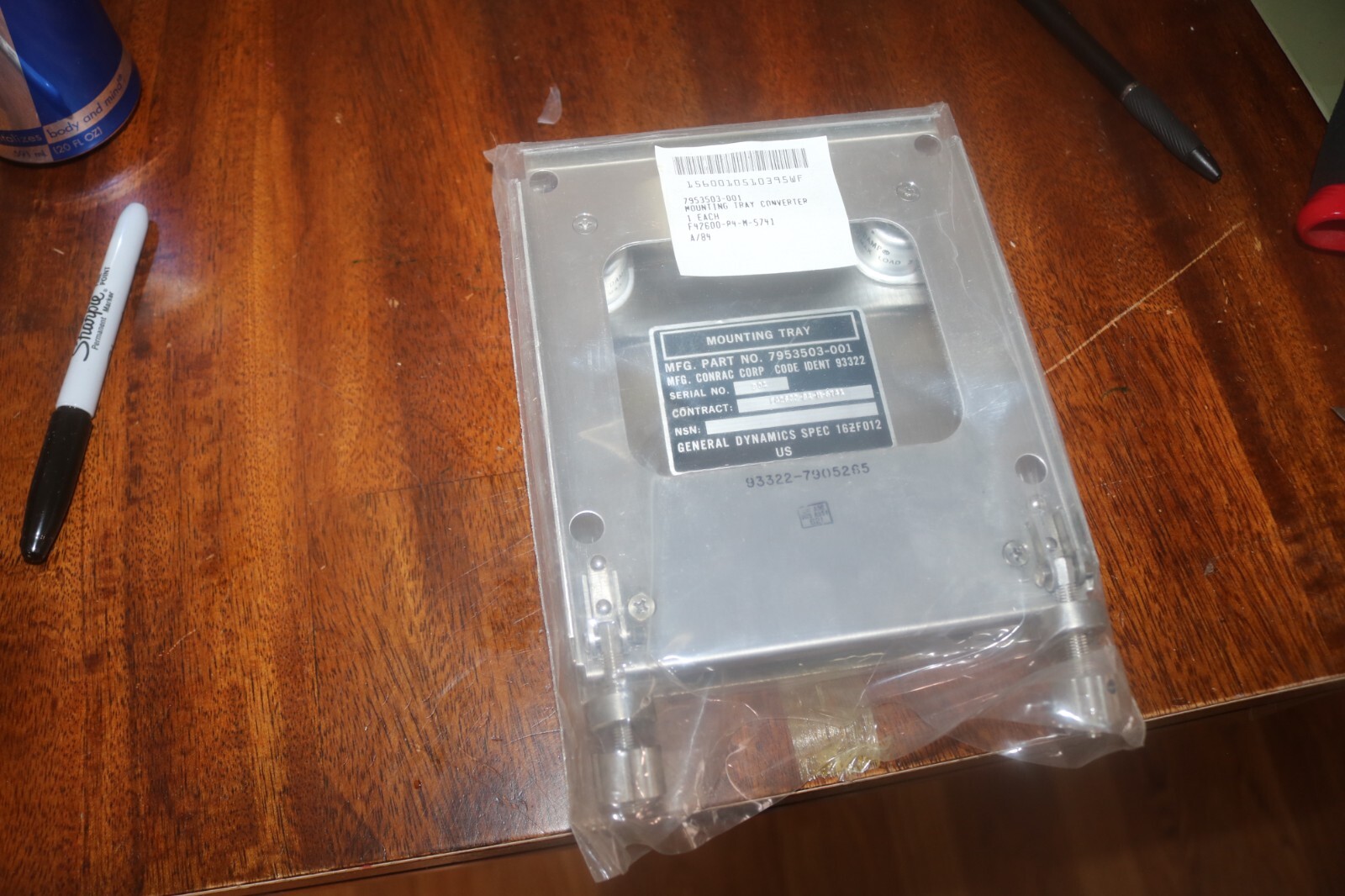 Vintage early F16 converter mounting tray PN 7953503-001