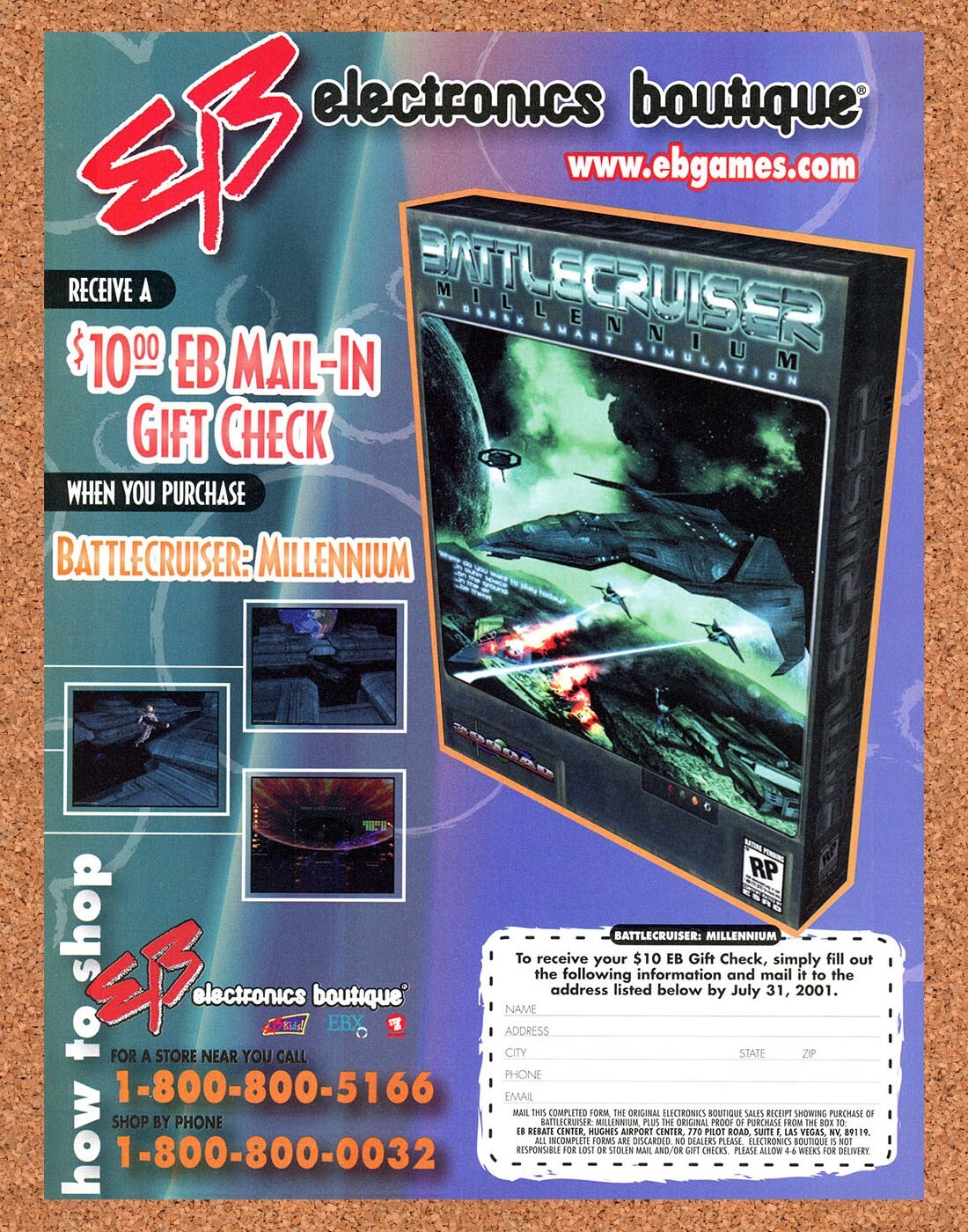 Battlecruiser Millennium PC Original 2006 Ad - EB Games Video Game Promo