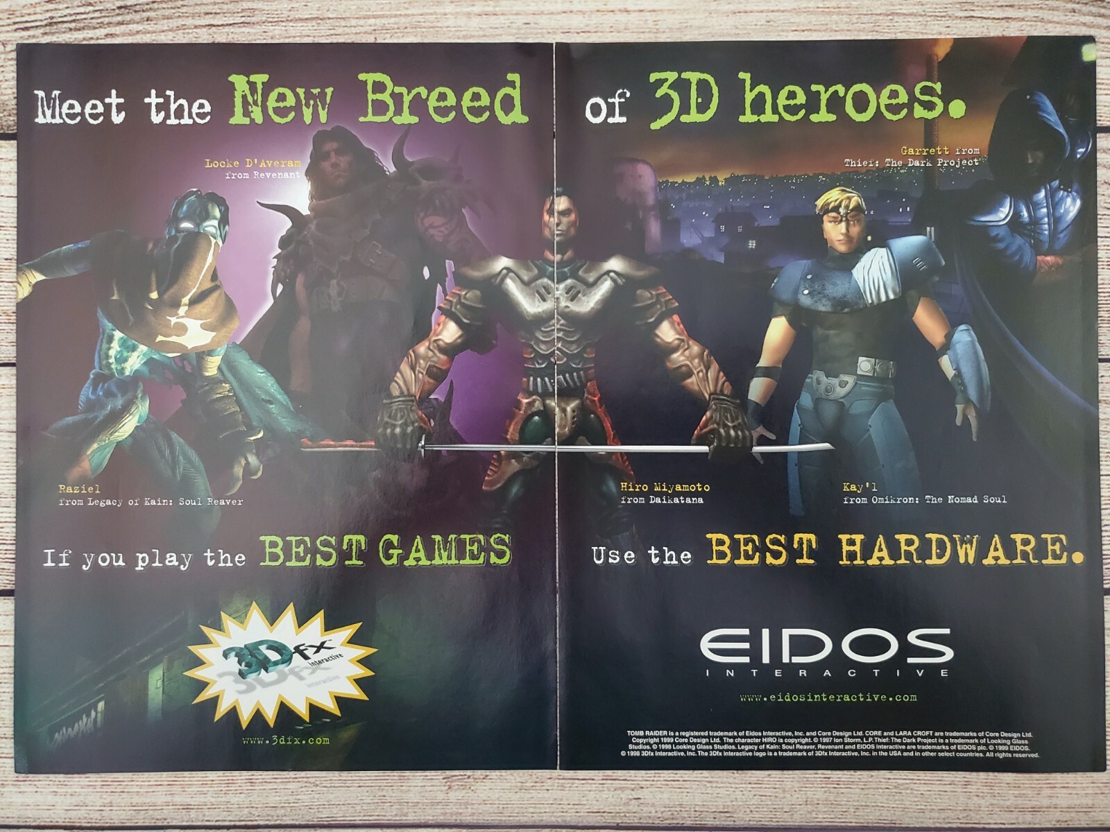 3Dfx Voodoo Eidos Graphics Card Thief Daikatana PC Promo Ad Art Print Poster