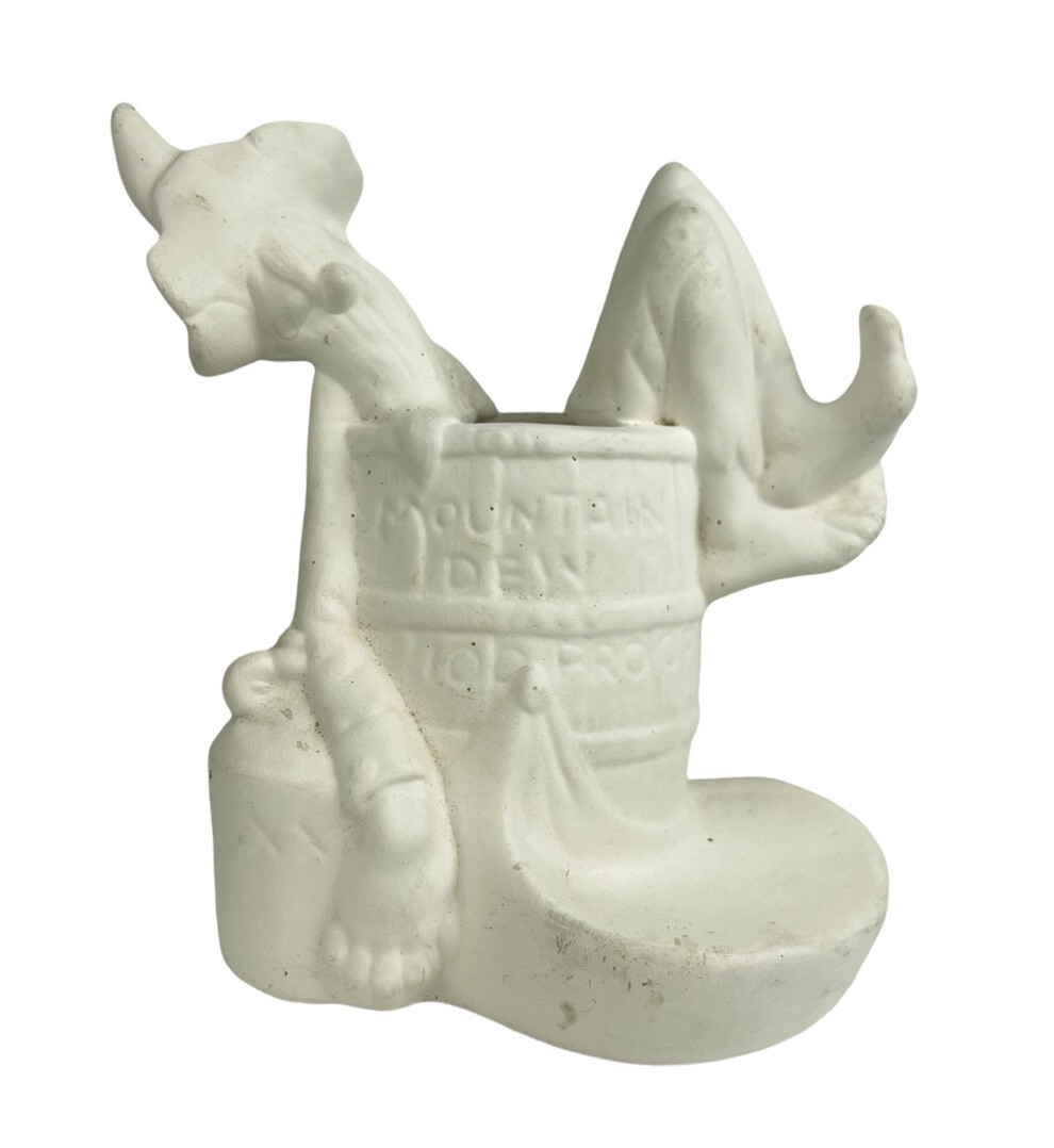 Hillbilly Funny Drunk Man Asleep in Mountain Dew Moonshine Ceramic UNPAINTED