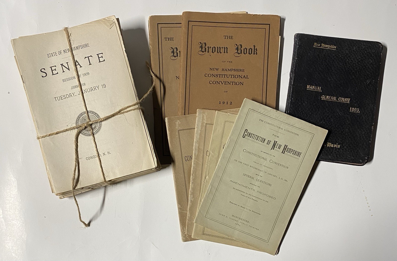 New Hampshire ANTIQUE EPHEMERA Constitution Convention & Senate Docs 1876 - 1912