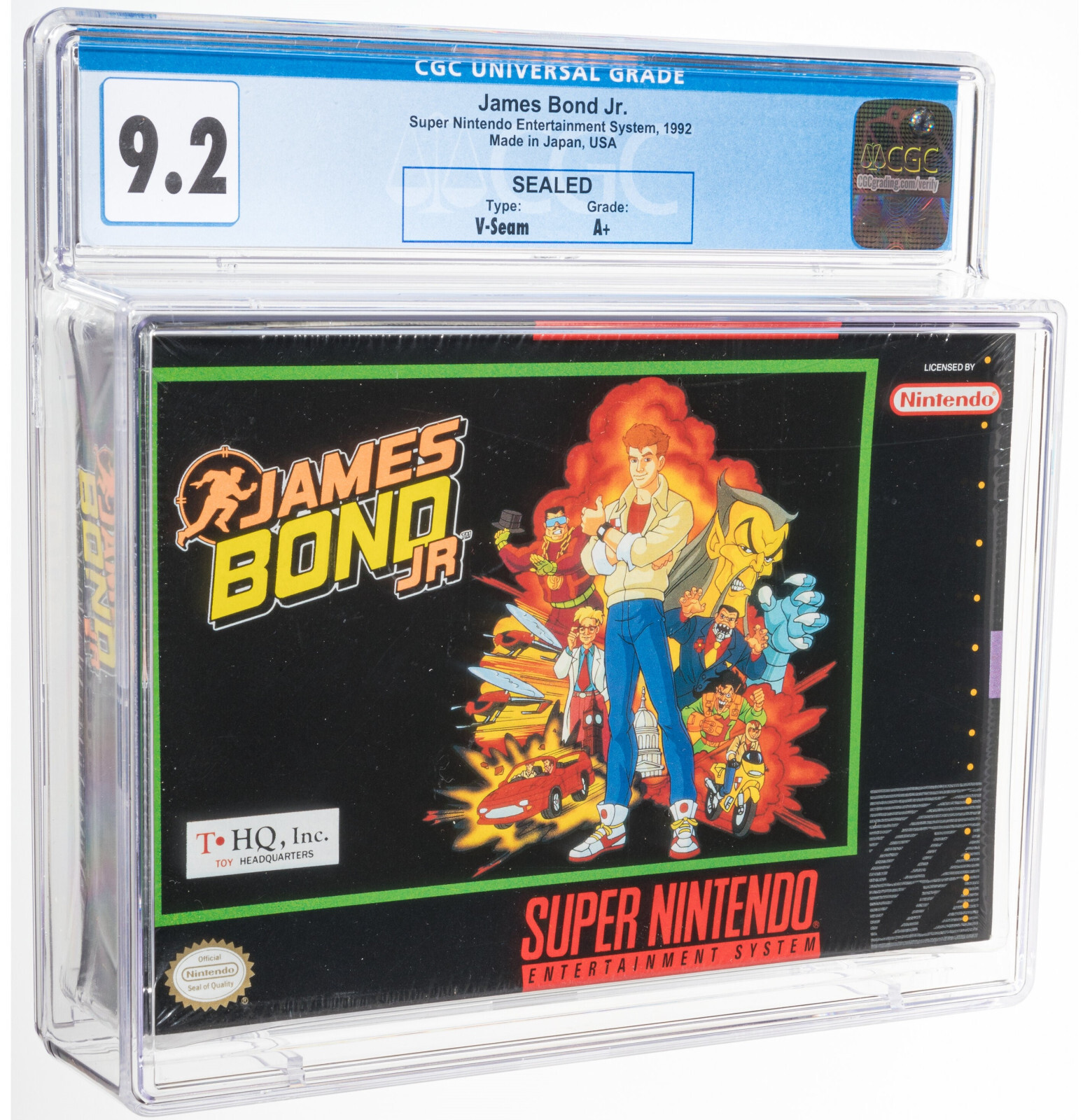 LOW POP James Bond Jr. CGC 9.2 A+ Graded Super Nintendo SNES 007 Like VGA WATA