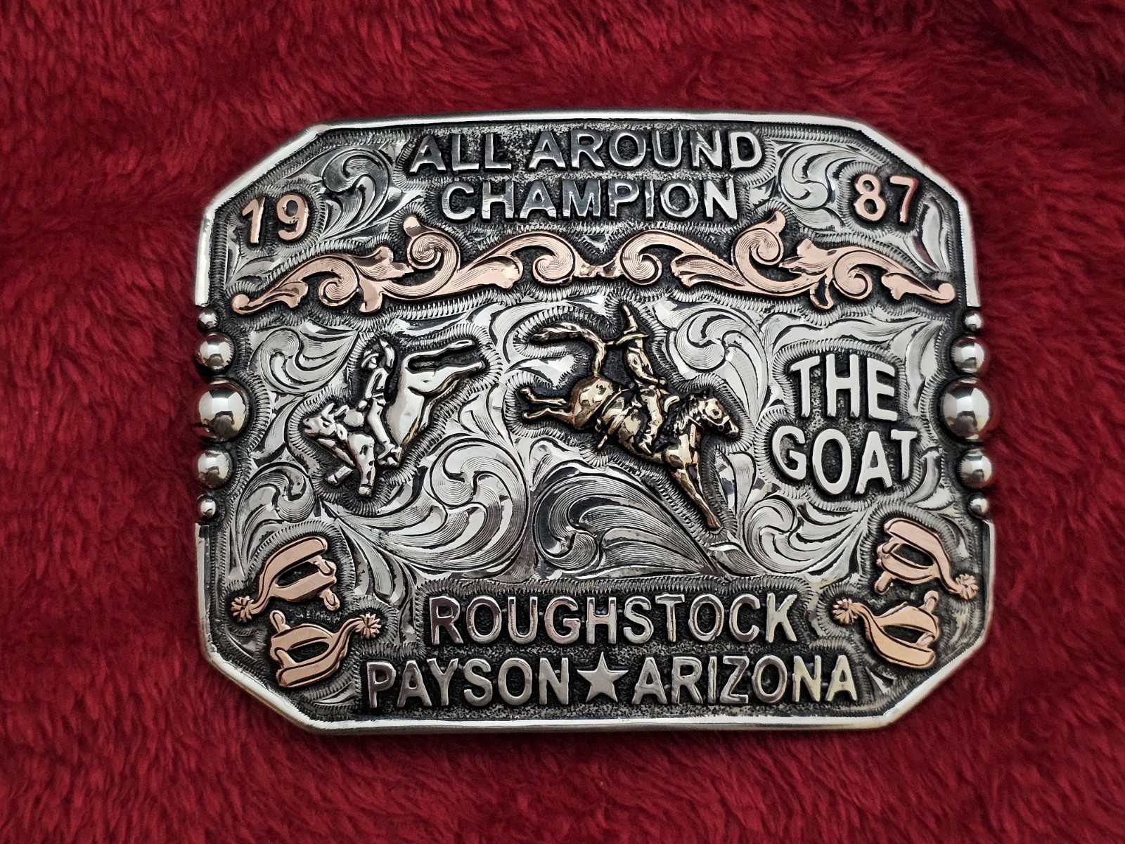 Rodeo All Around Champion☆1987☆X~TREME☆TROPHY BUCKLE☆Payson Arizona☆104
