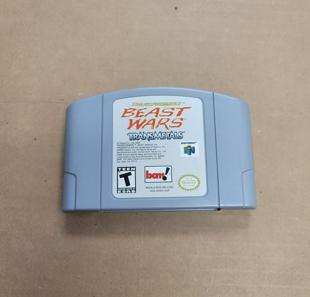 Transformers: Beast Wars - Transmetals Nintendo 64 N64 Great Shape Blockbuster