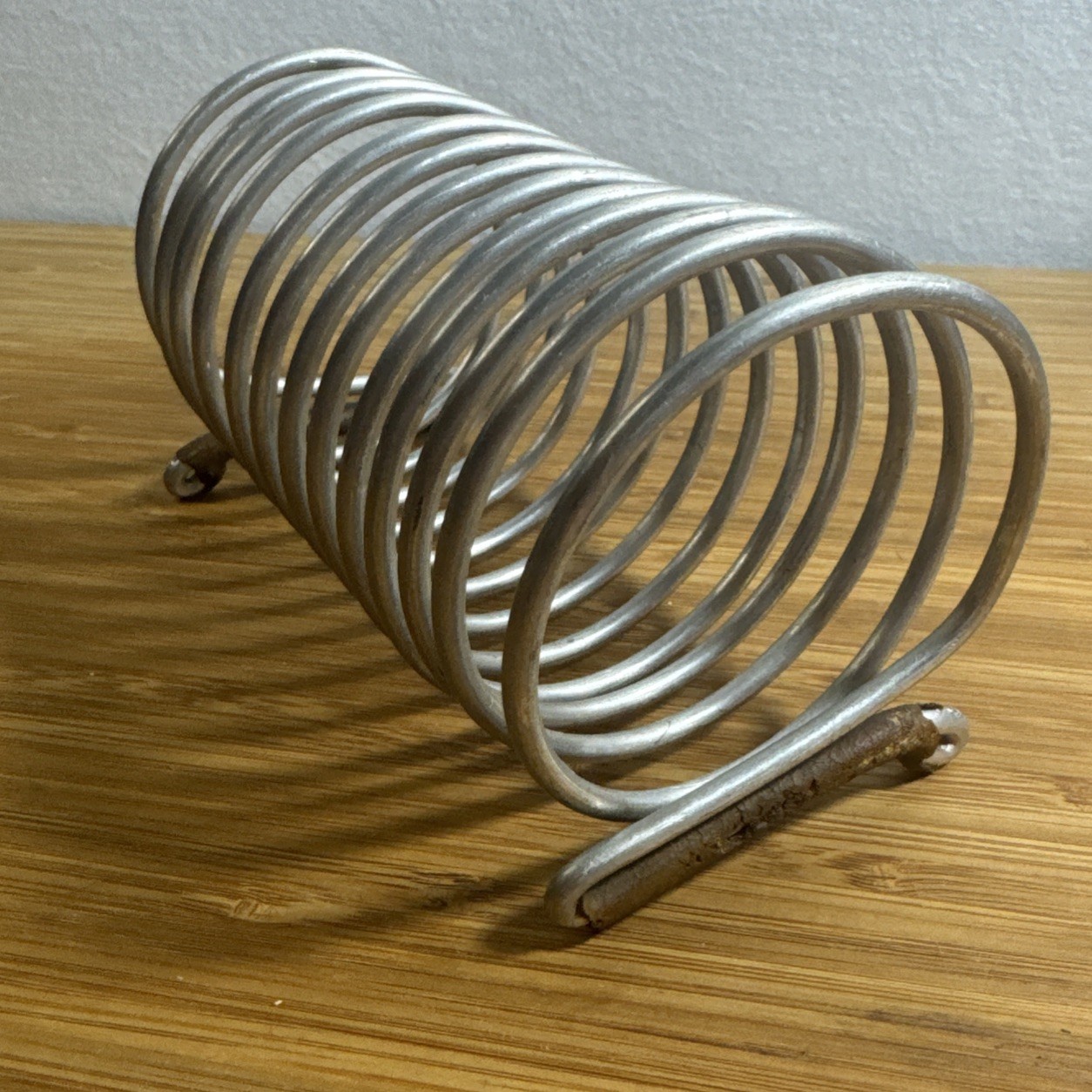 Vintage MCM Chrome Coil Letter Holder Desk Sorter Retro Wire Rack Spiral