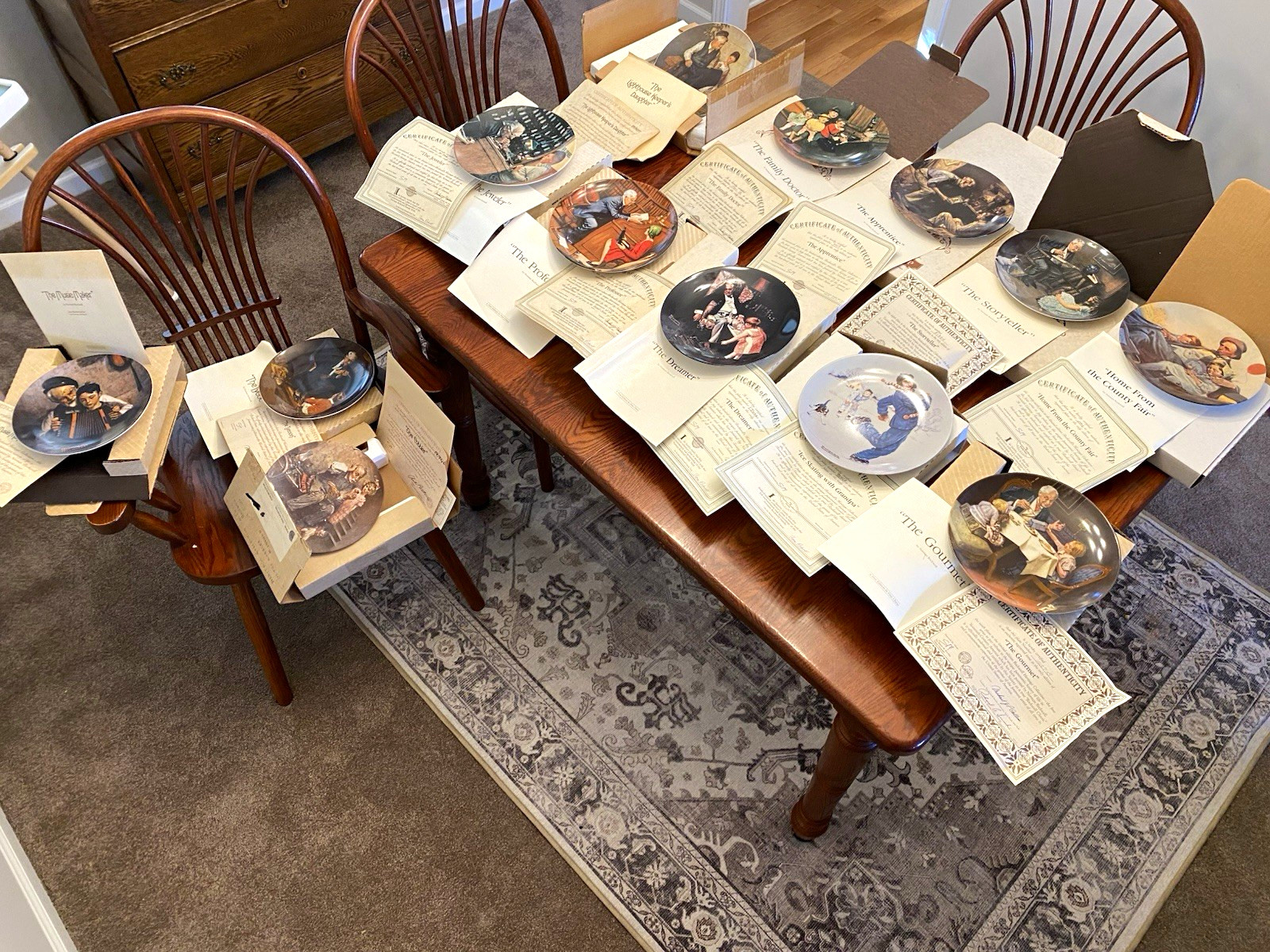 Knowles Norman Rockwell Rockwell's Heritage Limited Edition Plates Lot of 13