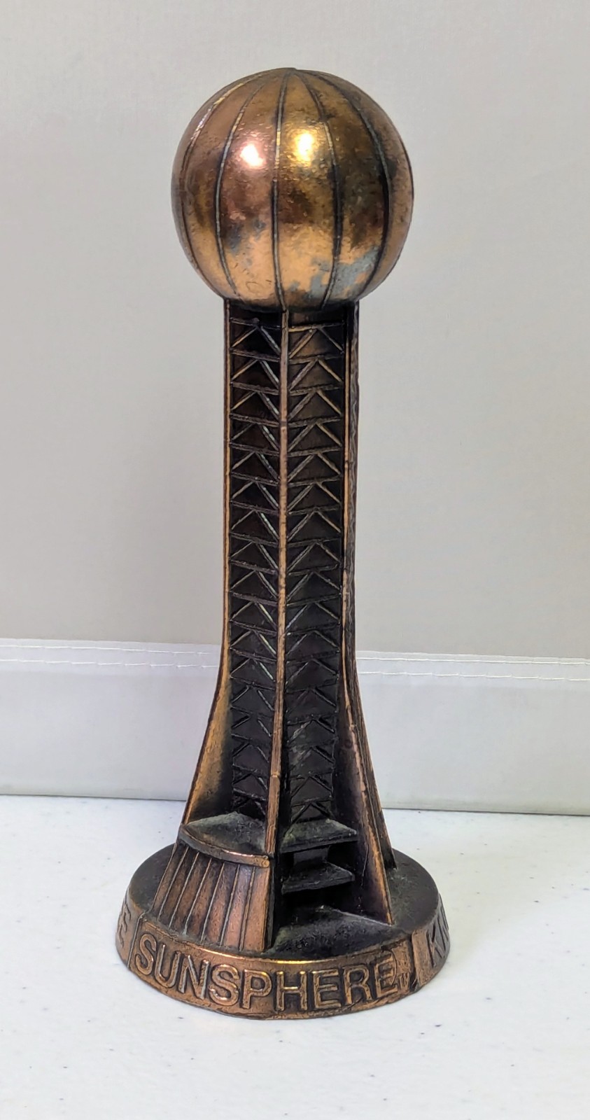 Vintage 1982 Knoxville TN World\'s Fair Sunsphere Metal Statue Souvenir 6.25”