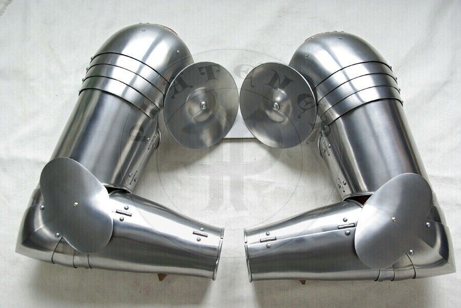 Medieval Warrior Pair Of Pauldrons With Arm Guard Hand Bracers Larp Armor
