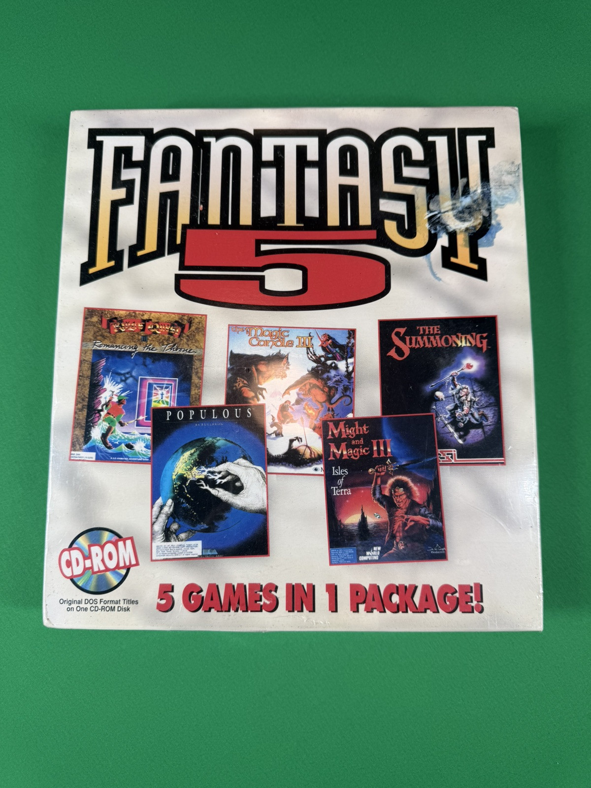 Fantasy 5 PC Game - 1995 Rare SEALED CD-ROM includes Might and Magic III