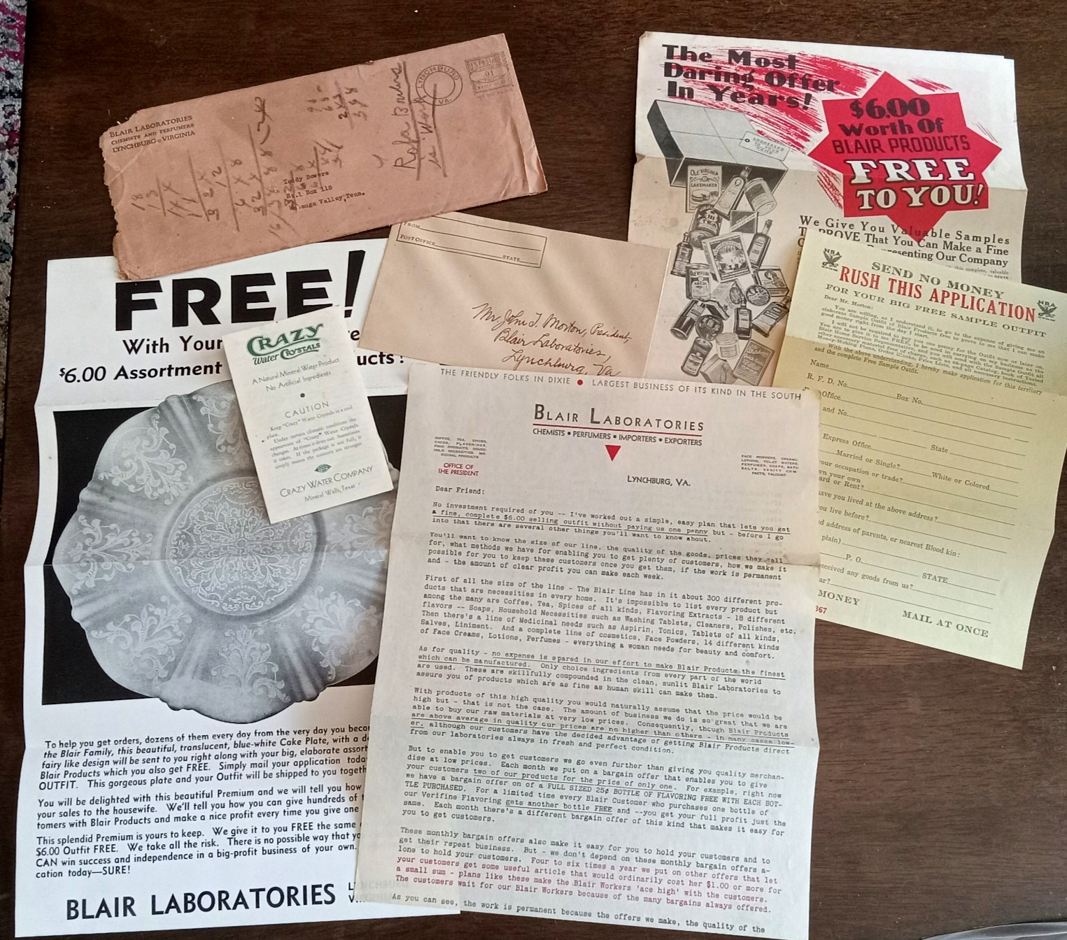Early 1900\'s BLAIR LABORATORIES Quack Medicine Snake Oil Sales Recruiting Kit