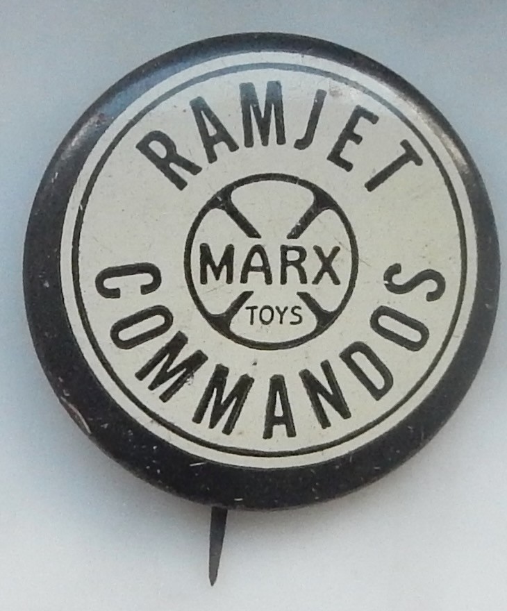 Vintage 1950s Ramjet Commandos Marx Toys Pinback Button  1