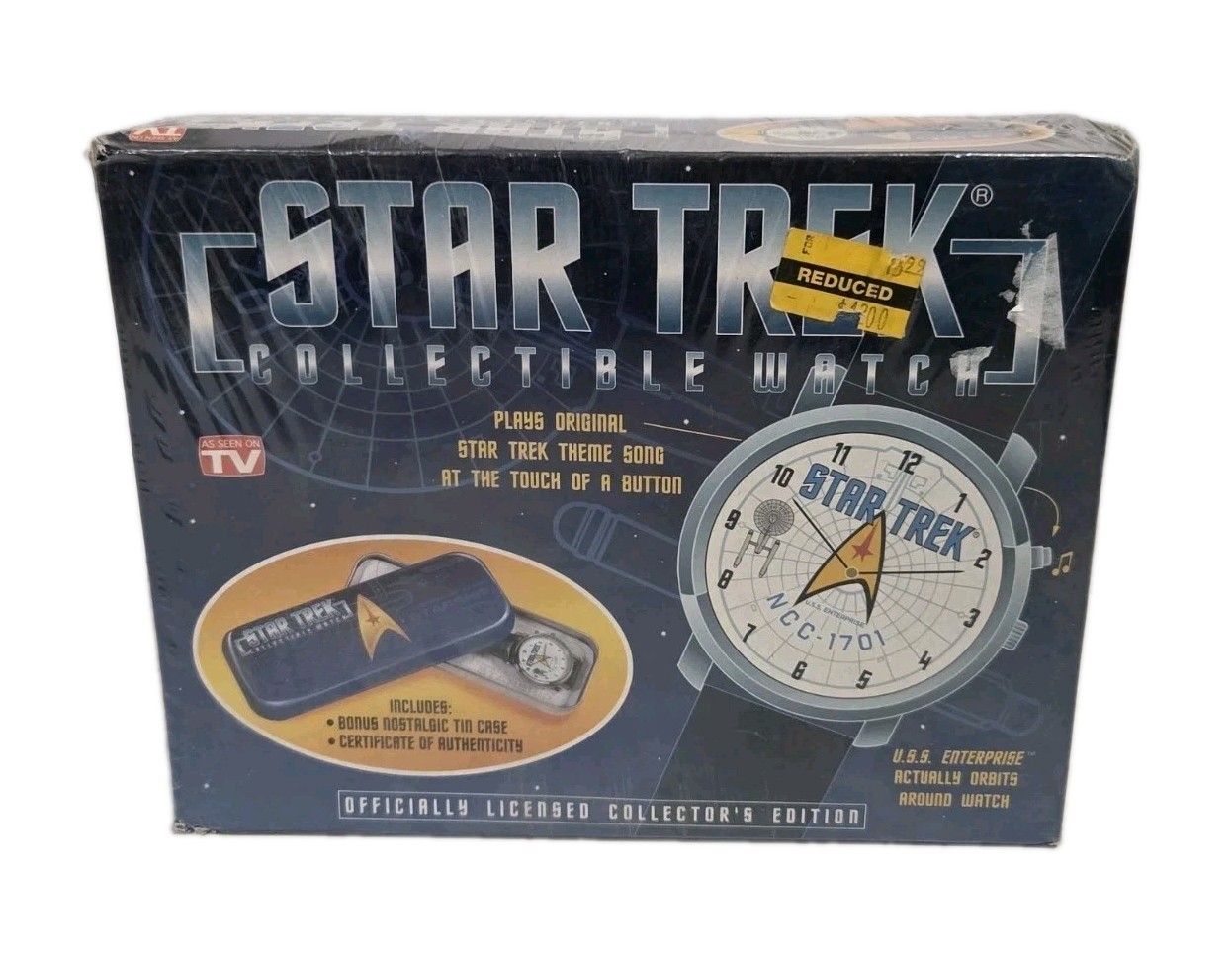 Sealed 1998 Star Trek Orbiting USS Enterprise NCC-1701 Collectible Watch NOS