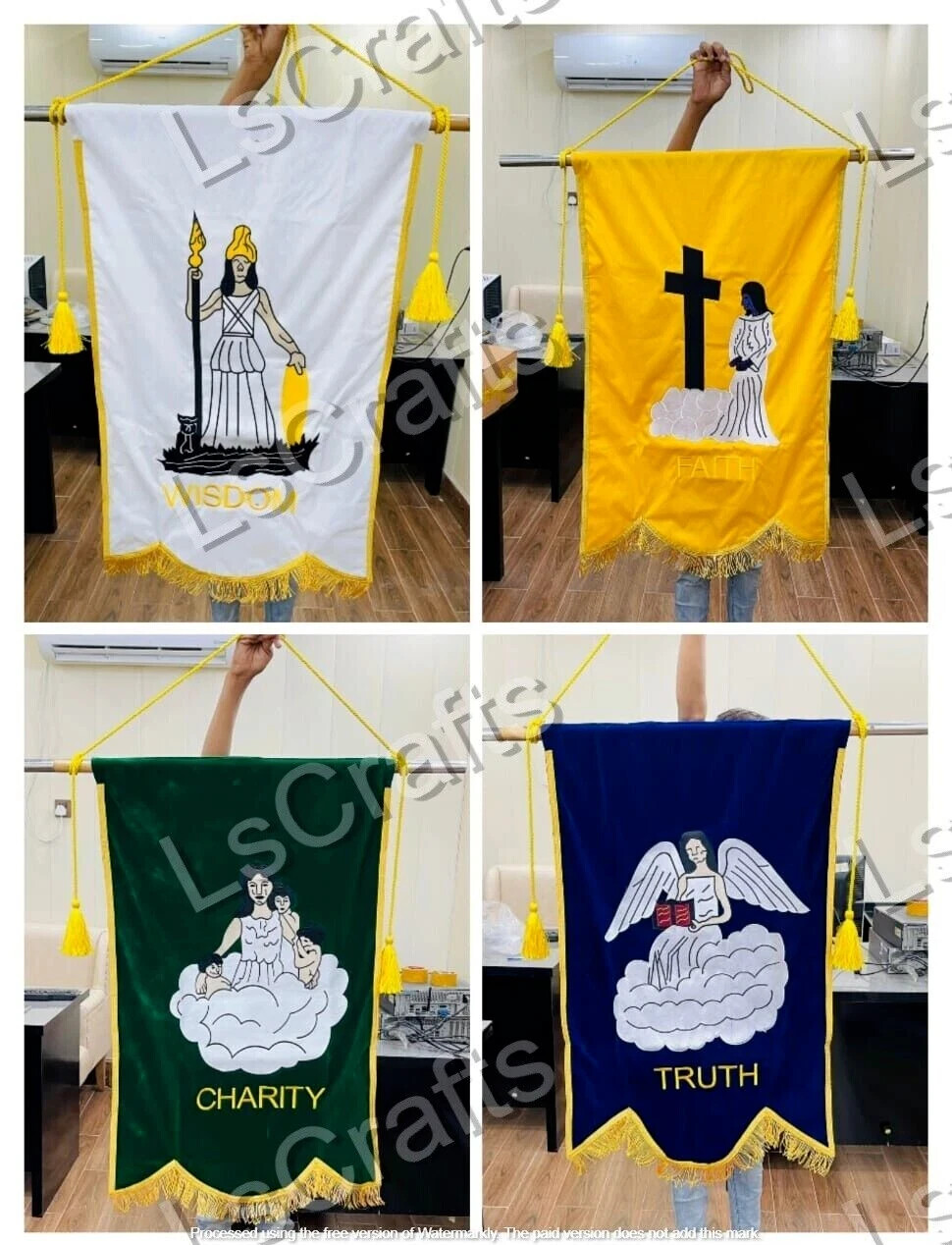 Masonic Amaranth station banners Set of 4 stations each 24