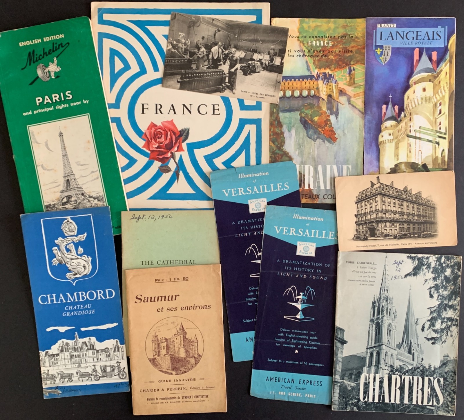 France- Lot of 1910s-1950s-1962 Tourist Travel Brochures Guides Maps Ephemera