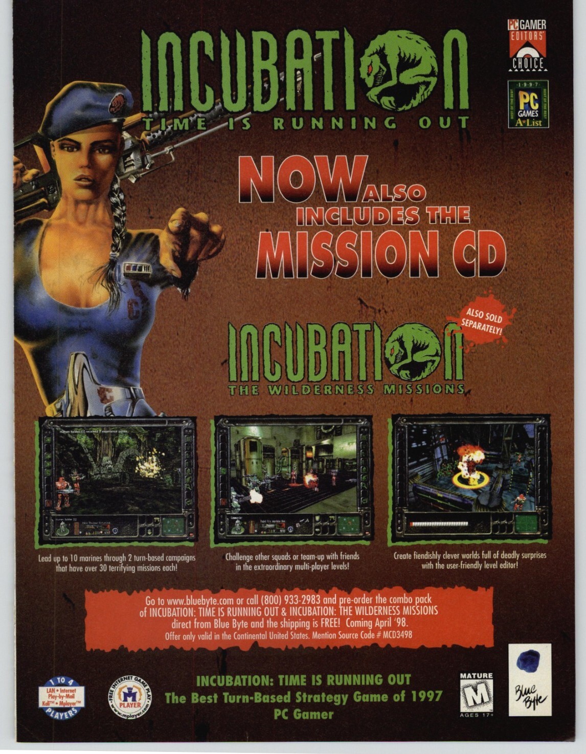 Incubation: Time Is Running Out PC Video Game Art 1997 Vintage Print Ad Poster 