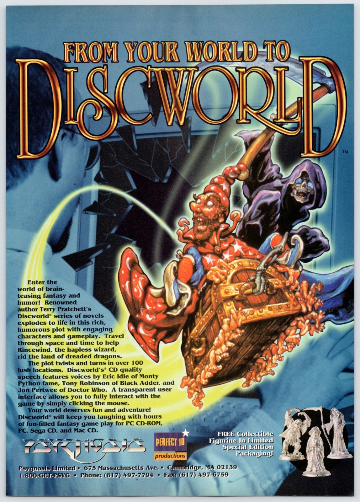 Discworld - PC Game - Terry Pratchett - Vintage Original Print Ad - Promo 1995