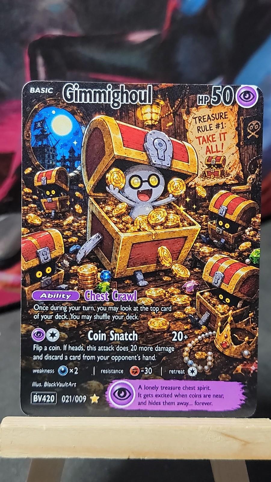 Gimmighoul Pokemon Chest Crawl Coin Snatch Fantasy Full Art 021/009