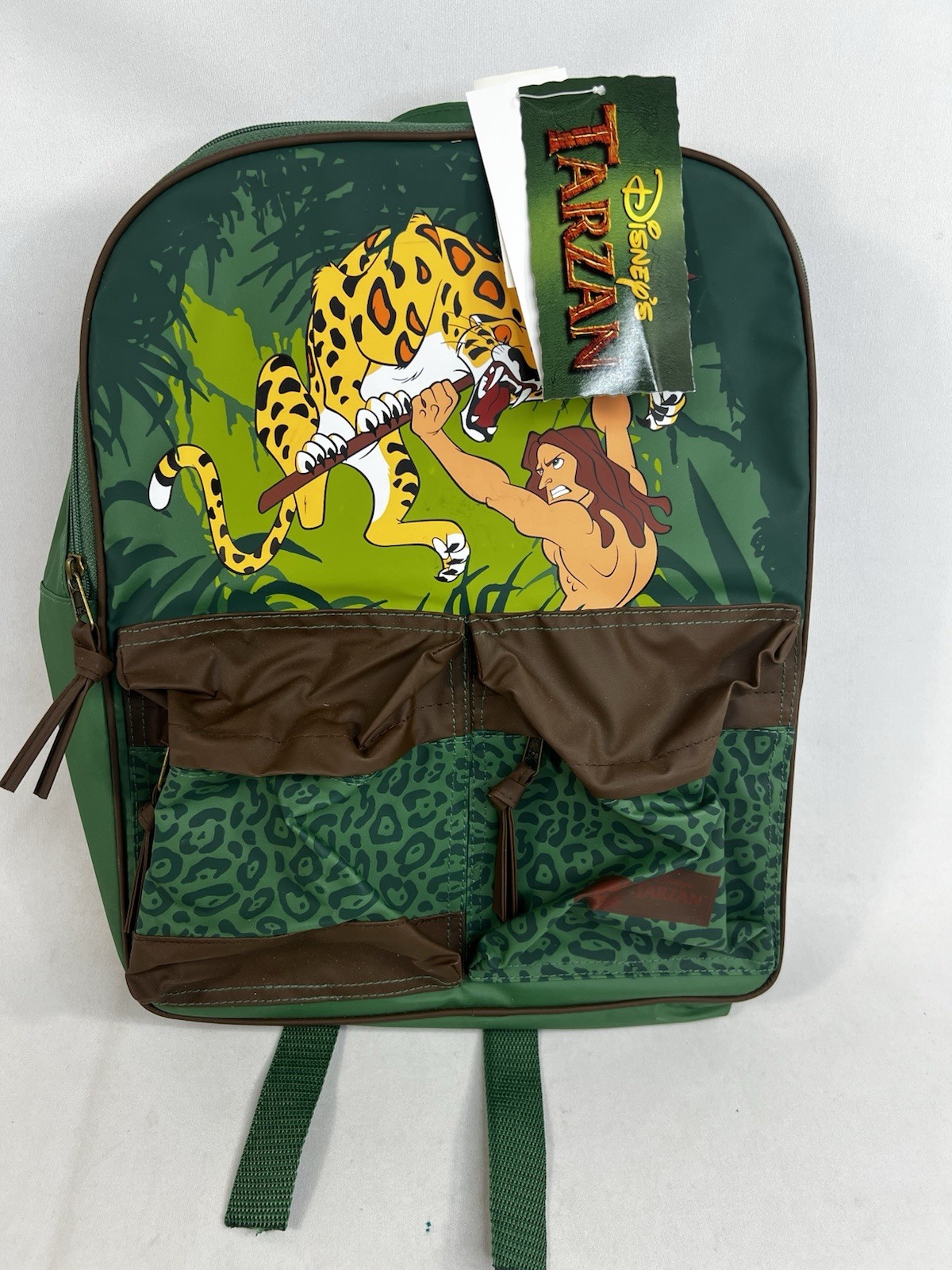 Rare Vintage Tarzan Backpack 1999 NWT Disney Green New with Tags 90s