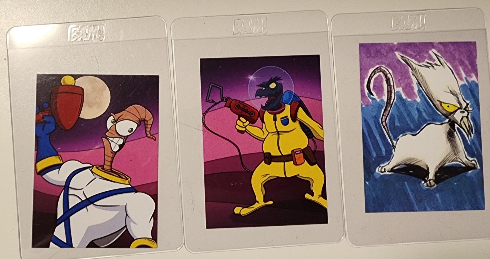 BAM Gamer Box: Earthworm Jim Artist Select Card  X3 Cards In Protector 