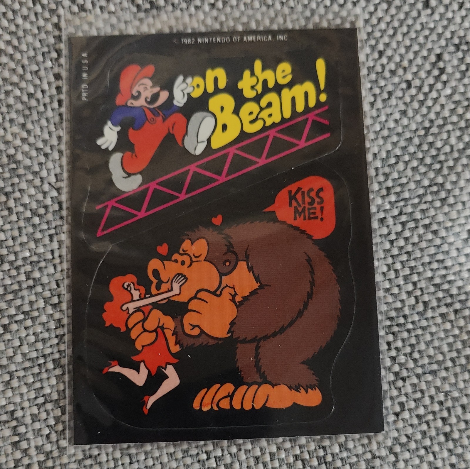 1982 Topps Donkey Kong Sticker Nintendo Super Mario On the Beam - DONT MISS THIS