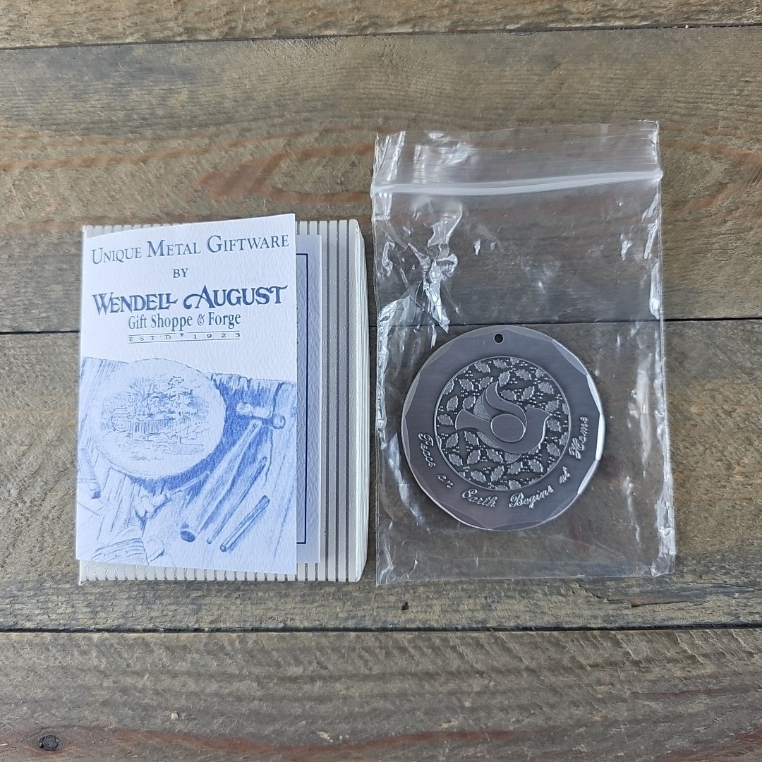 Wendell August Forge Aluminum Ornament Peace On Earth Begins At Home New