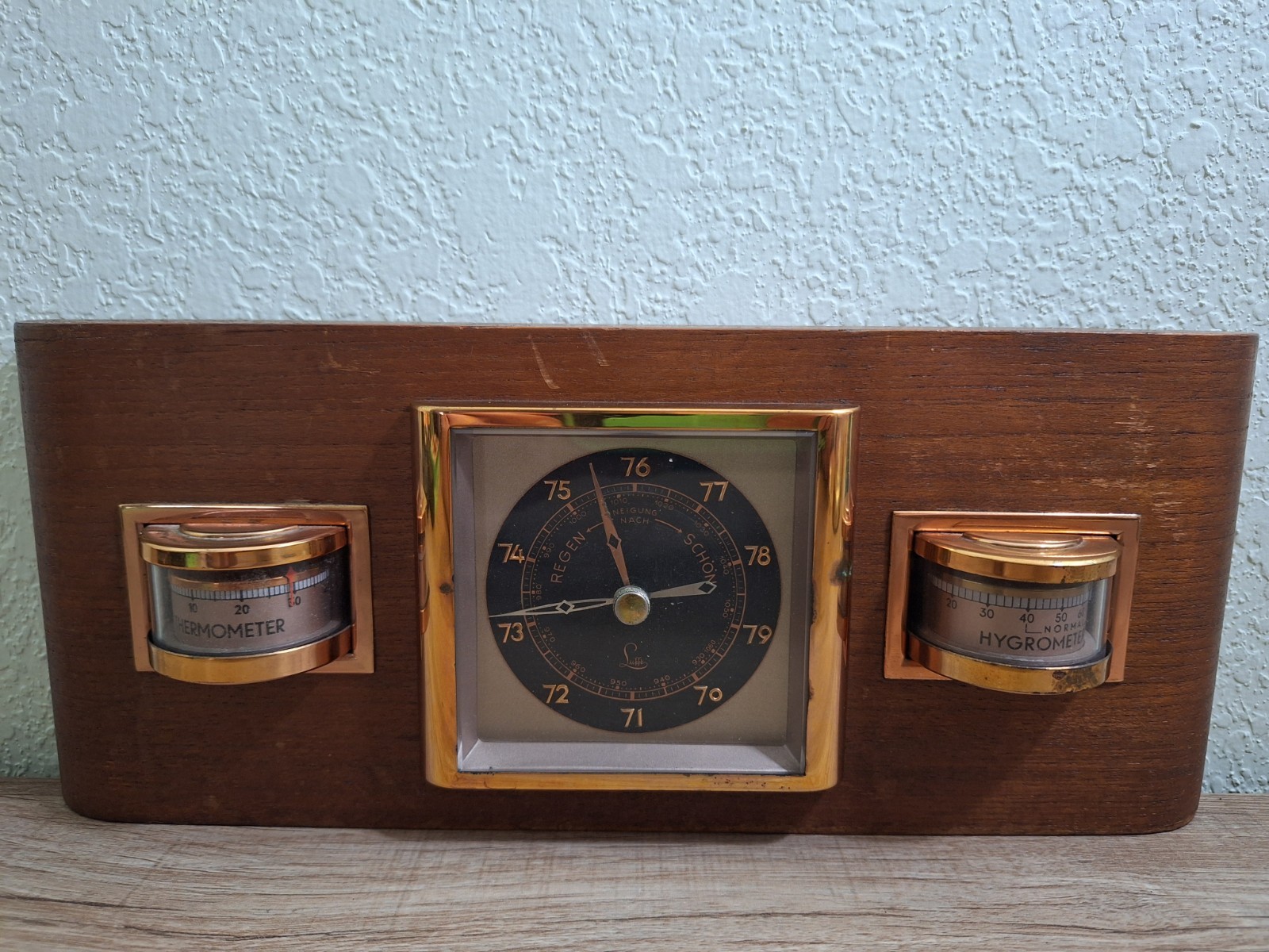 Vintage Lufft Optiker Ruhnke 711 Thermometer Hygrometer Antique (Not Working)