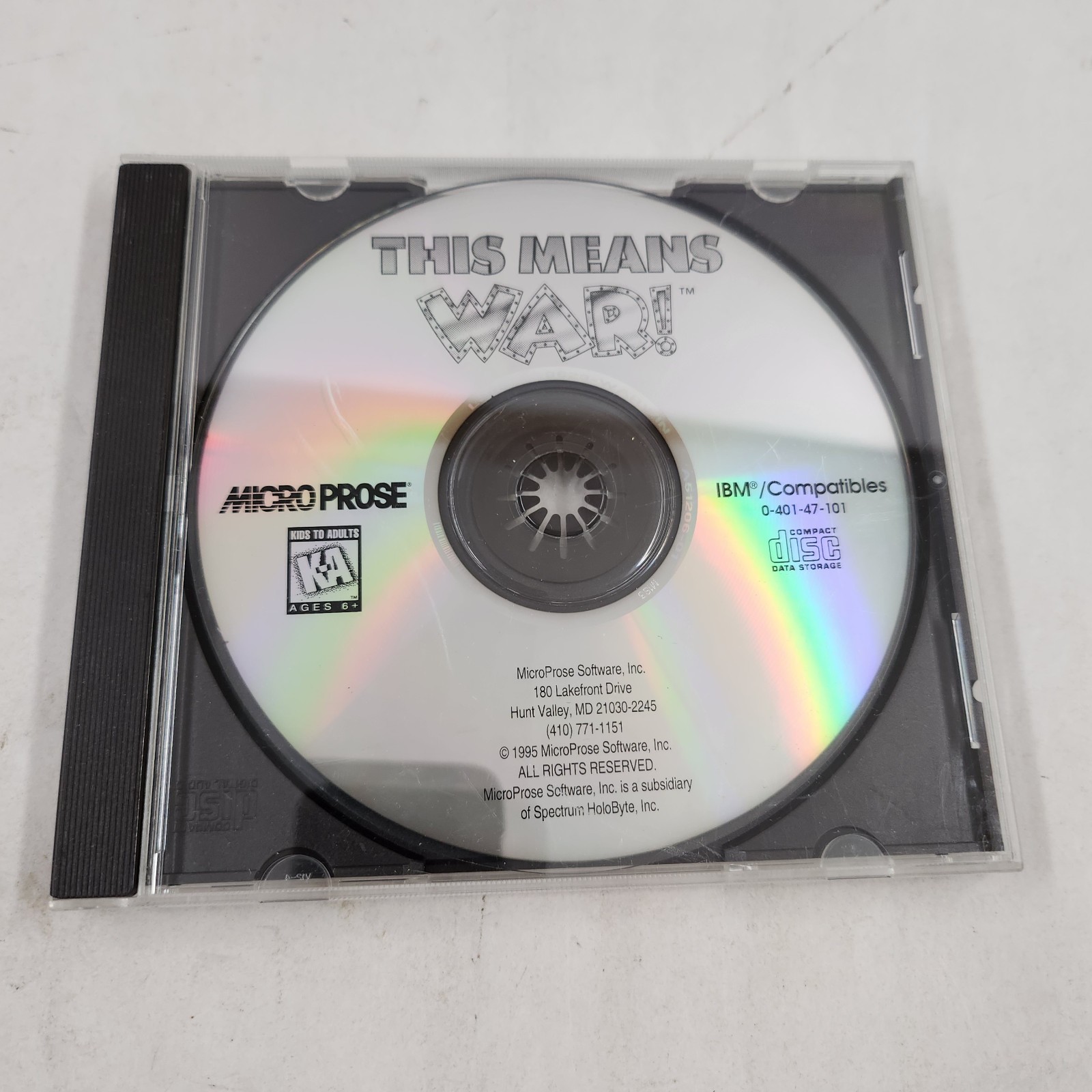 THIS MEANS WAR OC Micro Prose Disc Only PC IBM Compatible 1995 Computer Game