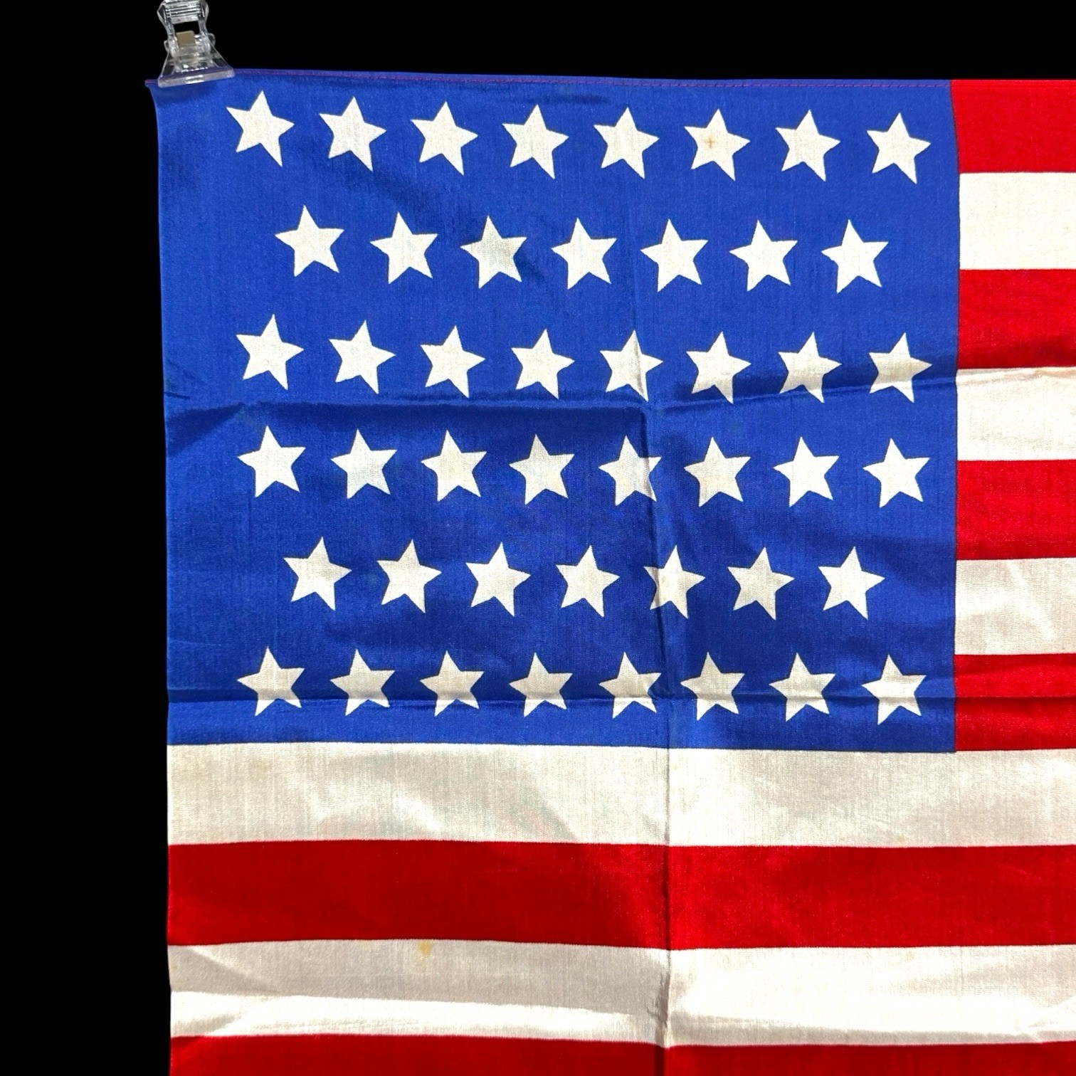 Vintage 1908-1912 Flag of USA America 46 Stars Silk  - 24” X 15.25”