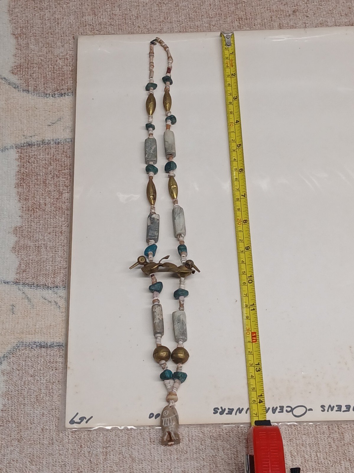 Ancient Pre Columbian Native Effigy Necklace Bird Fish